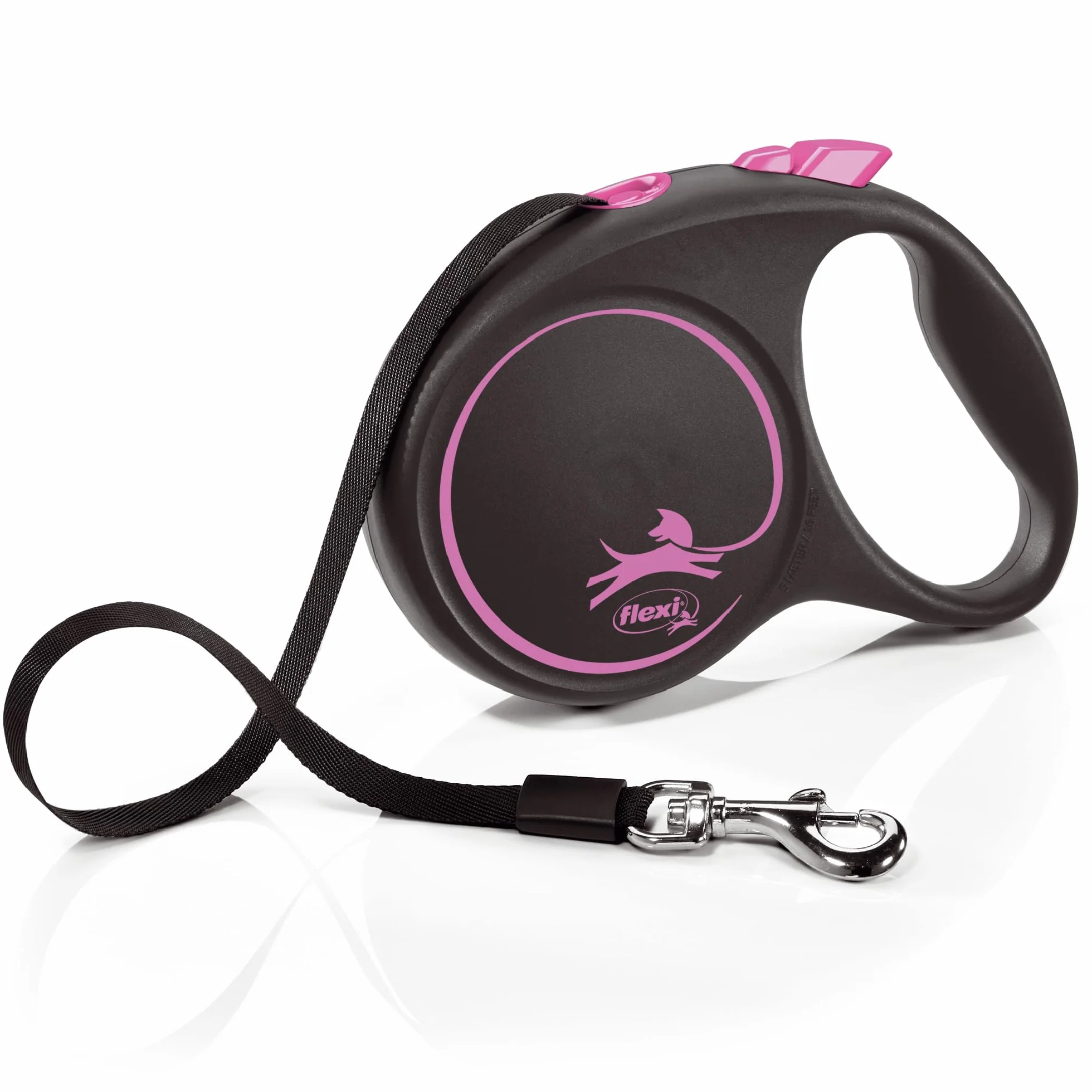 flexi smycz automatyczna Black Desing linka L 5m różowa