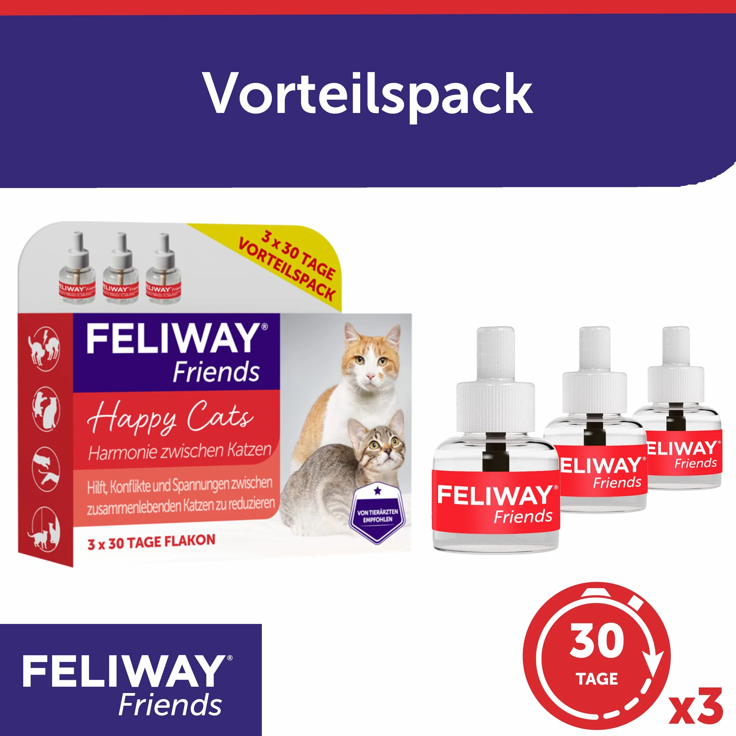 FELIWAY D89440L Friends 3x30 Day Value Pack 144 ml