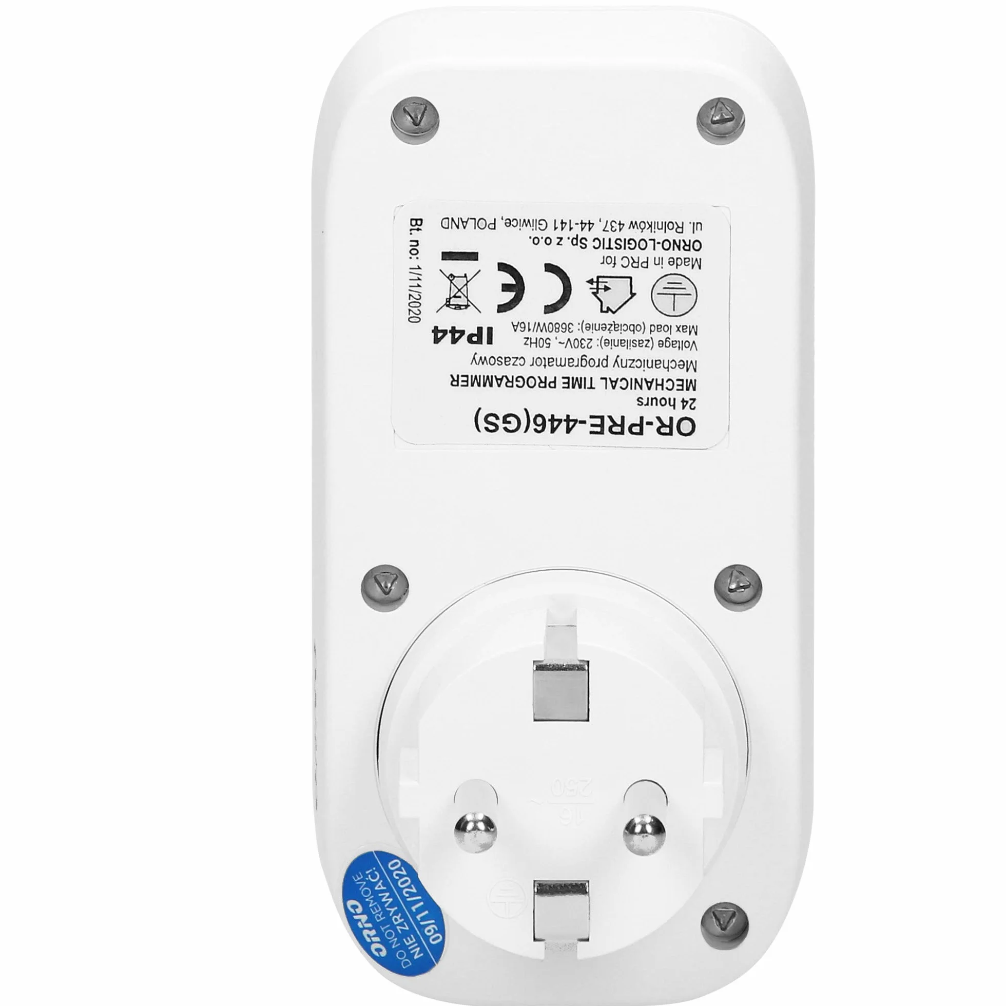 ORNO PRE-446(GS) programator czasowy z czujnikiem zmierzchu Schuko 16 A IP44