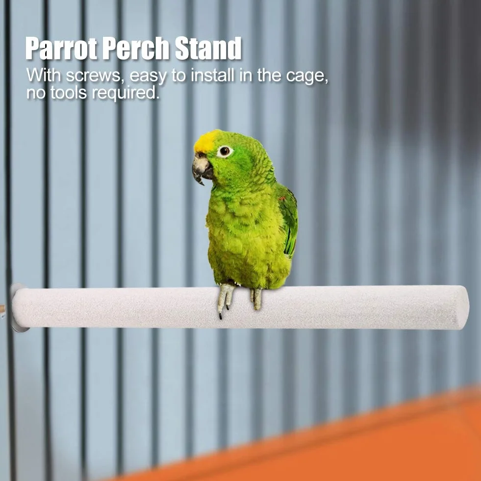 Grzędy dla ptaków Pet Grinding Claw Stick Bird Stojak na papugę Okoń Pręt Ptak Szlifowanie pazurów Parrot Scratching Stick Perch Platform dla ptaków domowych, papug i szynszyli (2,5 * 35 cm)