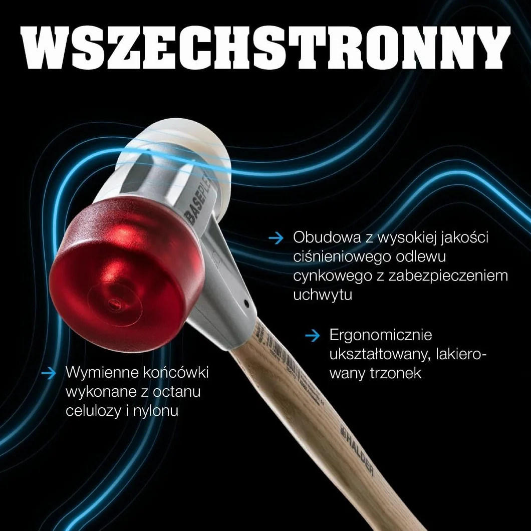 Młotek z miękkim obuchem BASEPLEX CA/nylon 40mm 0,5kg HALDER