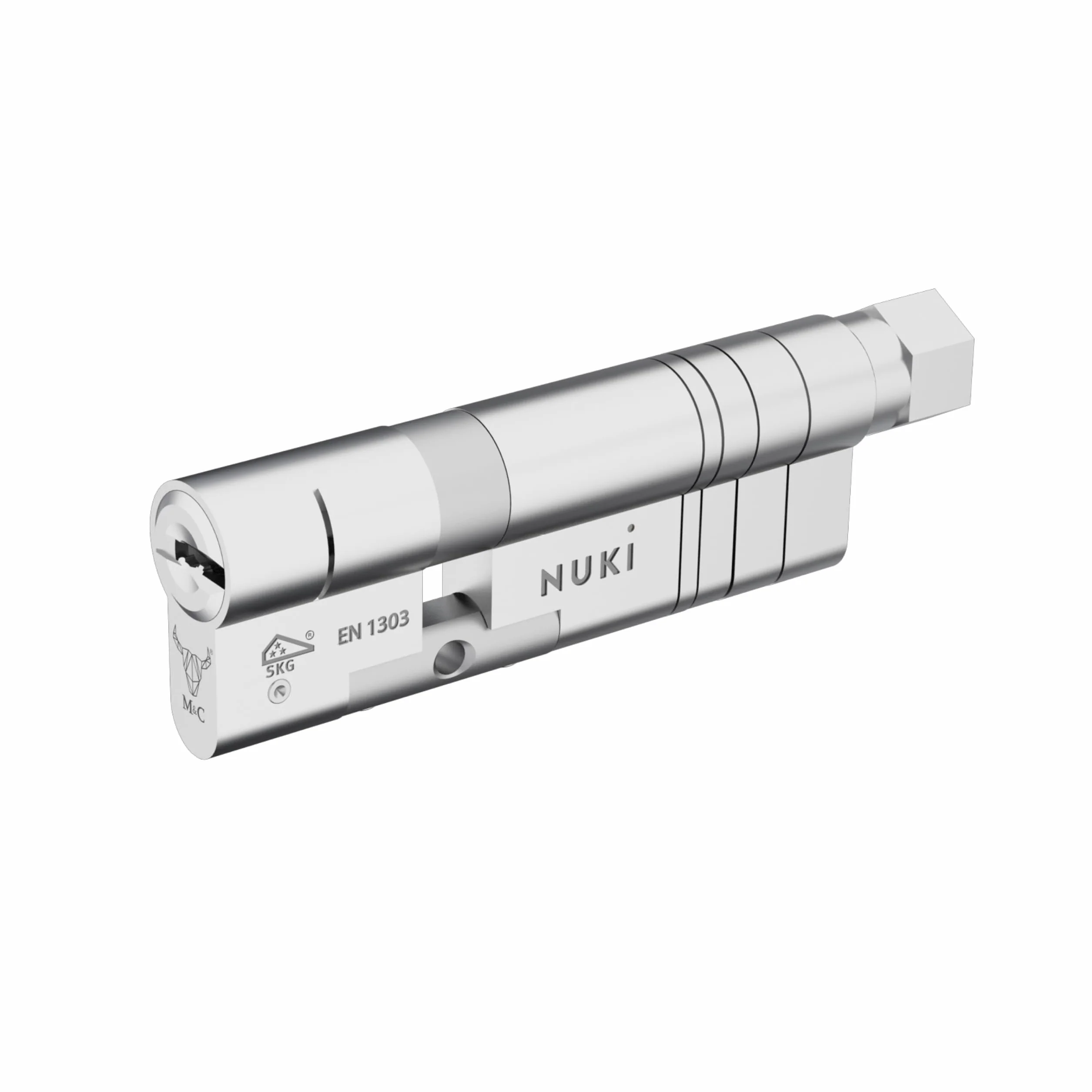 Nuki Uniwersalny cylinder, cylinder do Nuki Smart Lock, SKG***, z funkcją awaryjną, zestaw z 5 kluczami, elektroniczny zamek drzwi