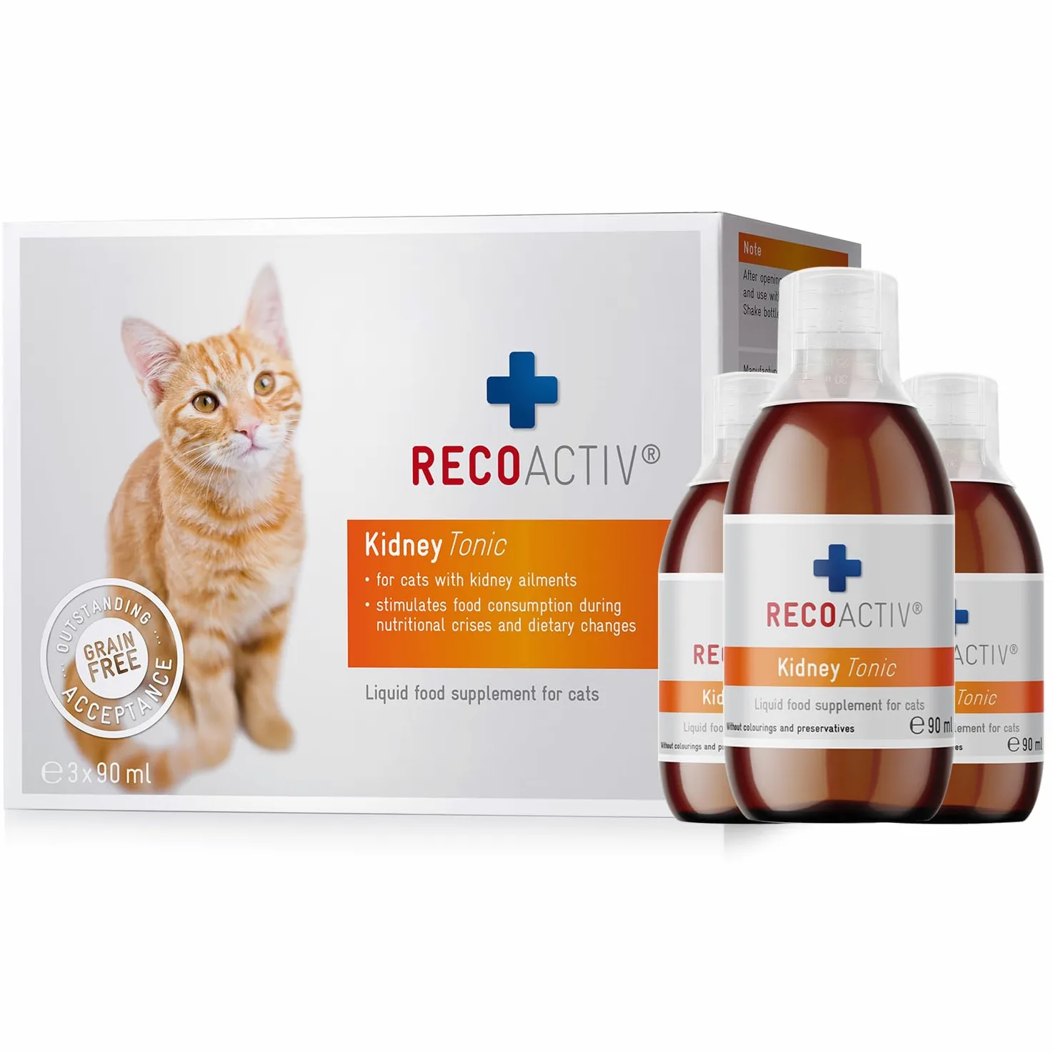 Recoactiv Suplement Diety na Nerki dla Kotów, 90 ml, 3 Sztuki