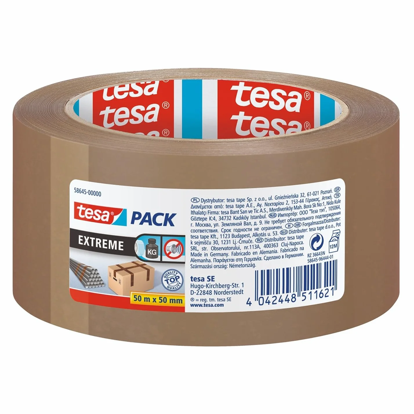 Tesa Extreme 58645 Taśma Pakowania Brązowy 50 m x 50 mm