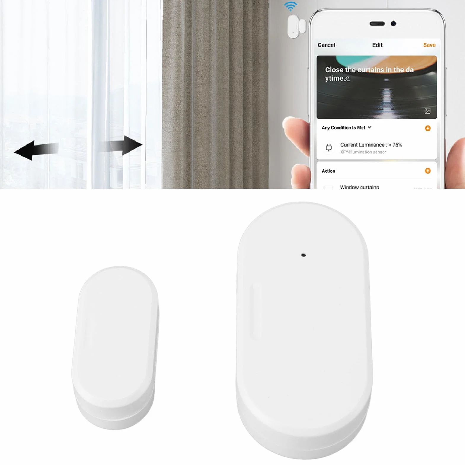 YWBL-WH Bezprzewodowy Czujnik Okna Drzwi Magnetyczny Inteligentny Detektor Ruchu Alarm Zigbee