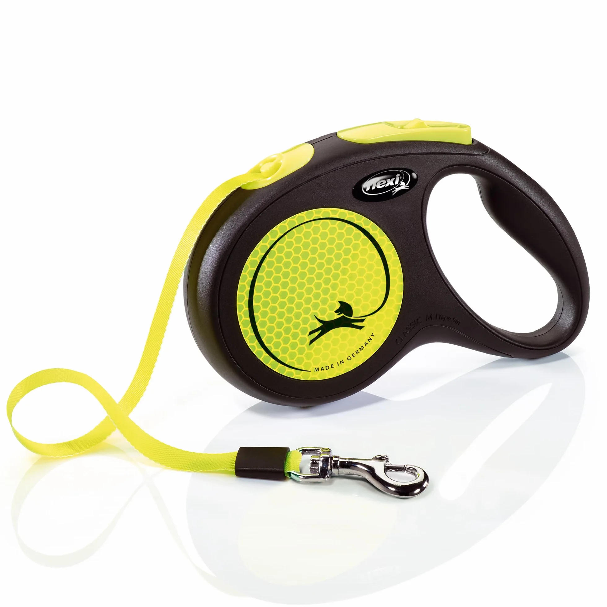 flexi New Neon M pas 5 m czarny dla psów do 25 kg