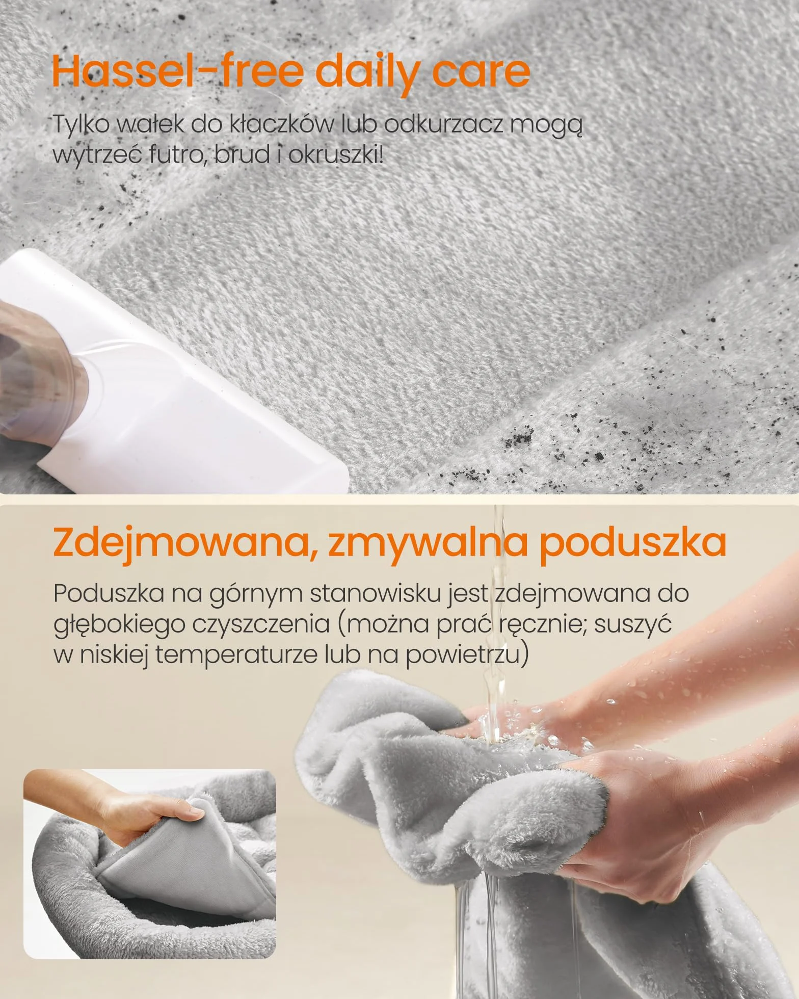 Feandrea Drapak XXL Dla Kota - Wielopiętrowy, Wysokość 201 cm, Z Platformą, Leżanką, 2 Jaskiniami, 2 Hamakami, Jasnoszary PCT195G01