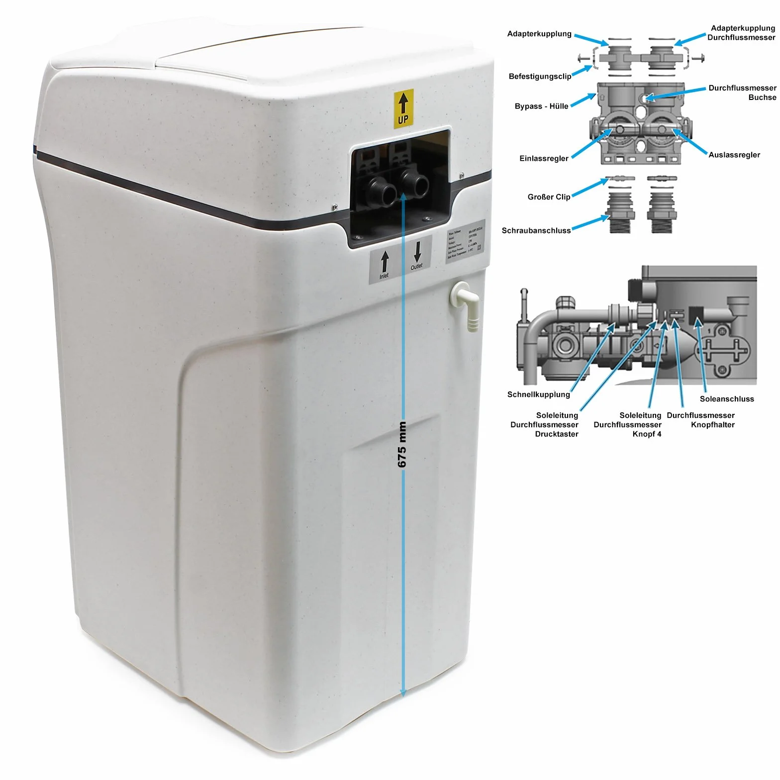 Naturewater Automatyczny system zmiękczania wody 3000 l/h wymiennik jonowy odkamieniacz