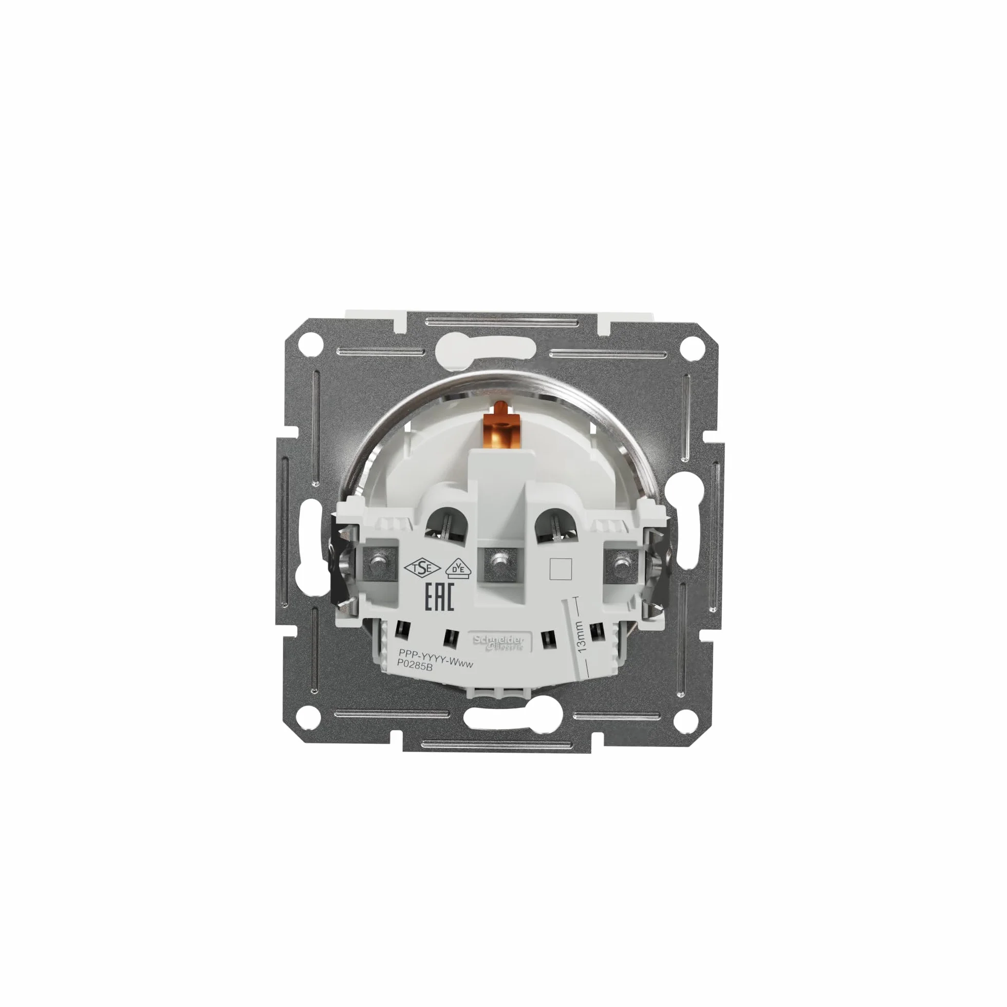 Schneider Electric Asfora EPH3170121D gniazdko Schuko 16 A, pokrywa z klapką, gniazdko ze stykiem ochronnym, podtynkowe, zaciski śrubowe, białe
