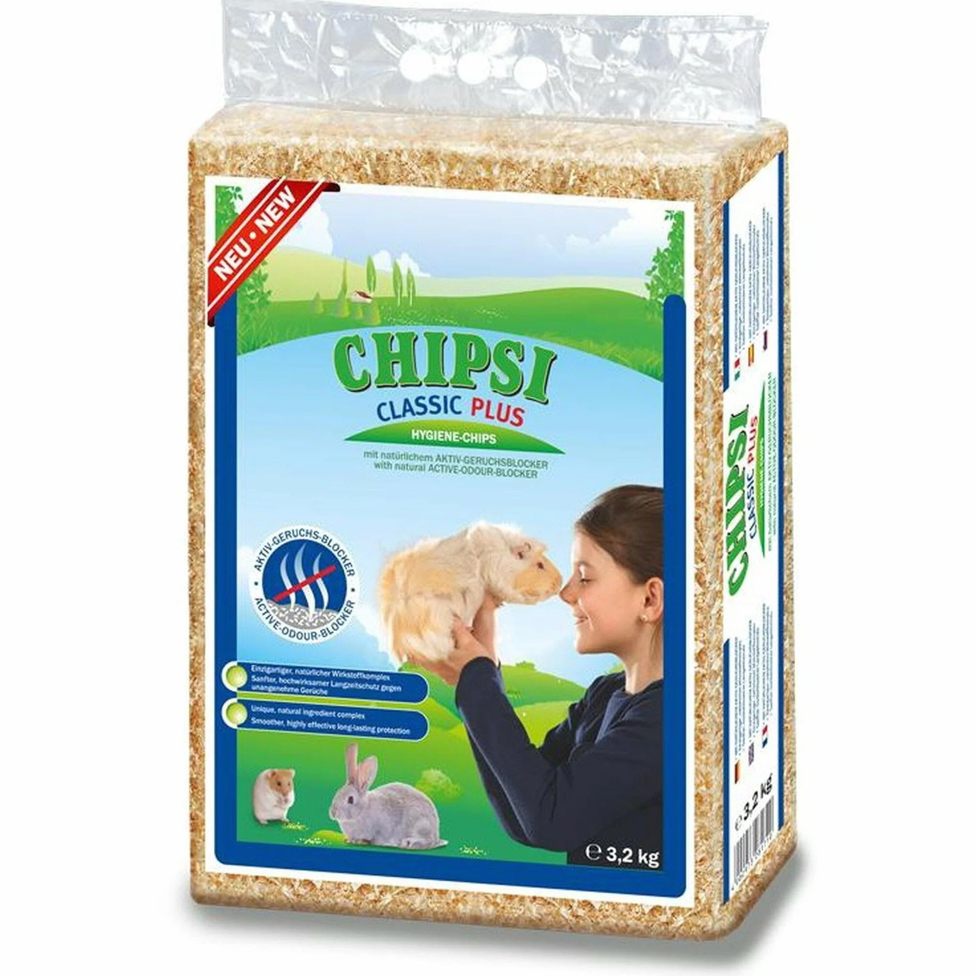 Chipsi Classic PLUS 60l, 3,2 kg "wiórowe" - wyściółka dla gryzoni, ściółka