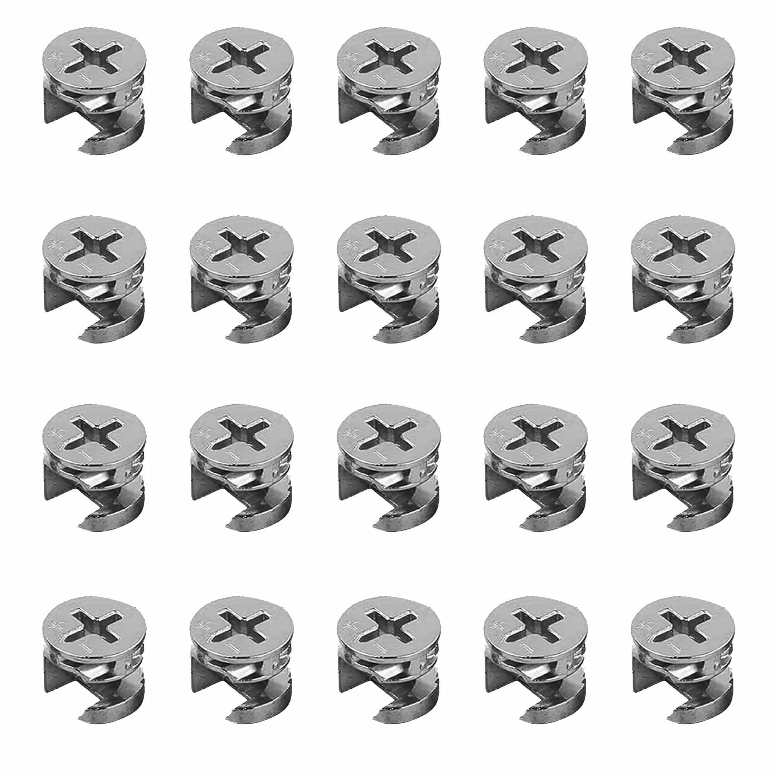 20 sztuk mimośrodowych łączników meblowych ze stopu cynku, 15 x 12 mm, wytrzymałe i odporne na korozję, łączniki mimośrodowe, wielokrotnie platerowane, do mebli, szafy, szuflady, płyty meblowej