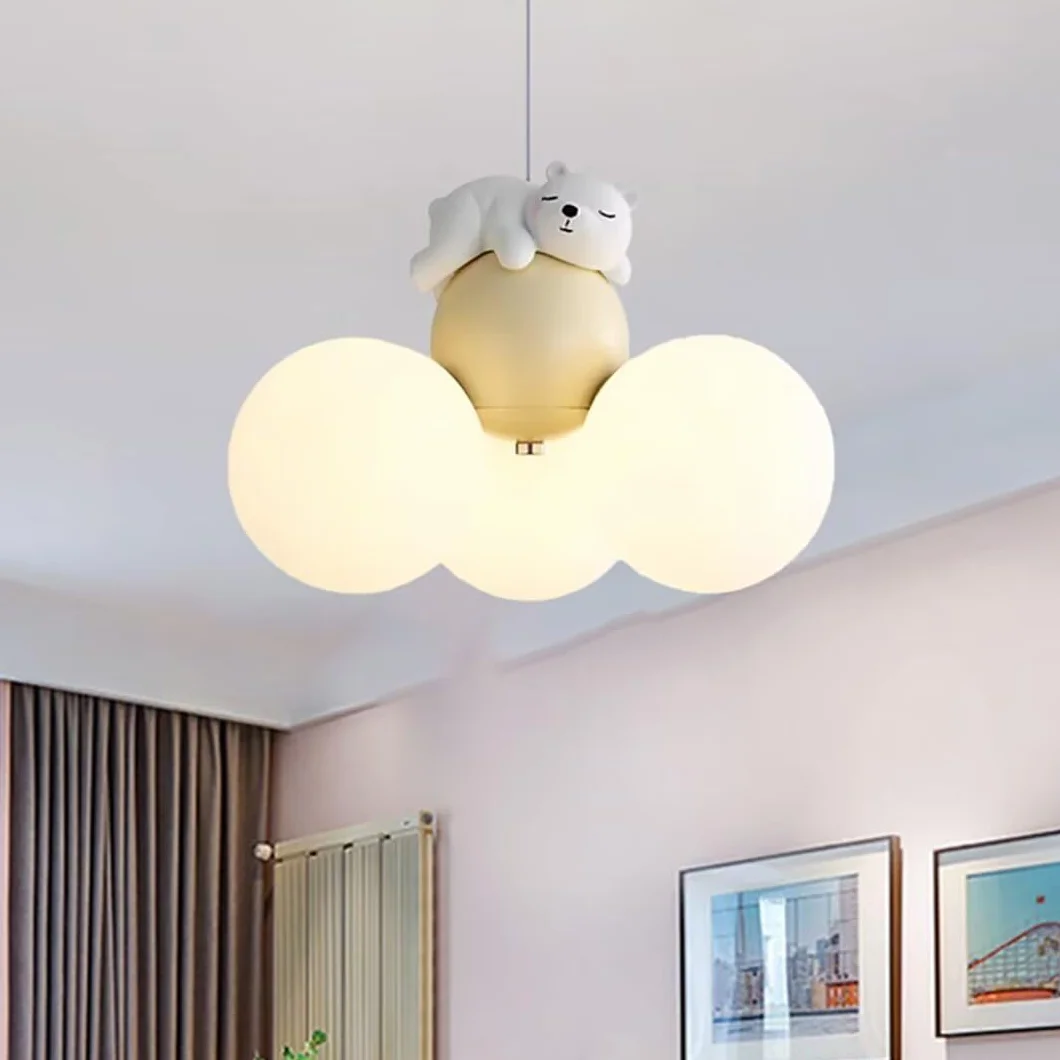 Lampa wisząca LED śpiący niedźwiedź kreskówka balon lampa sufitowa żyrandol lampa wisząca lampa sufitowa księżyc żyrandol sufitowa oprawa oświetleniowa do sypialni, pokoju dziecięcego