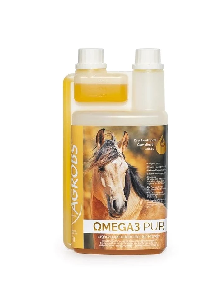Agrobs OMEGA3 PUR mieszanka oleju dla koni dwupak butelka 2 x 1 l