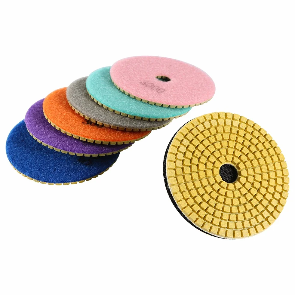 Diamentowe podkładki polerskie, 8 sztuk, akcesoria do polerowania kamienia, tarcza polerska, ziarnistość do granitu, marmuru, betonu, kamienia, 10 cm