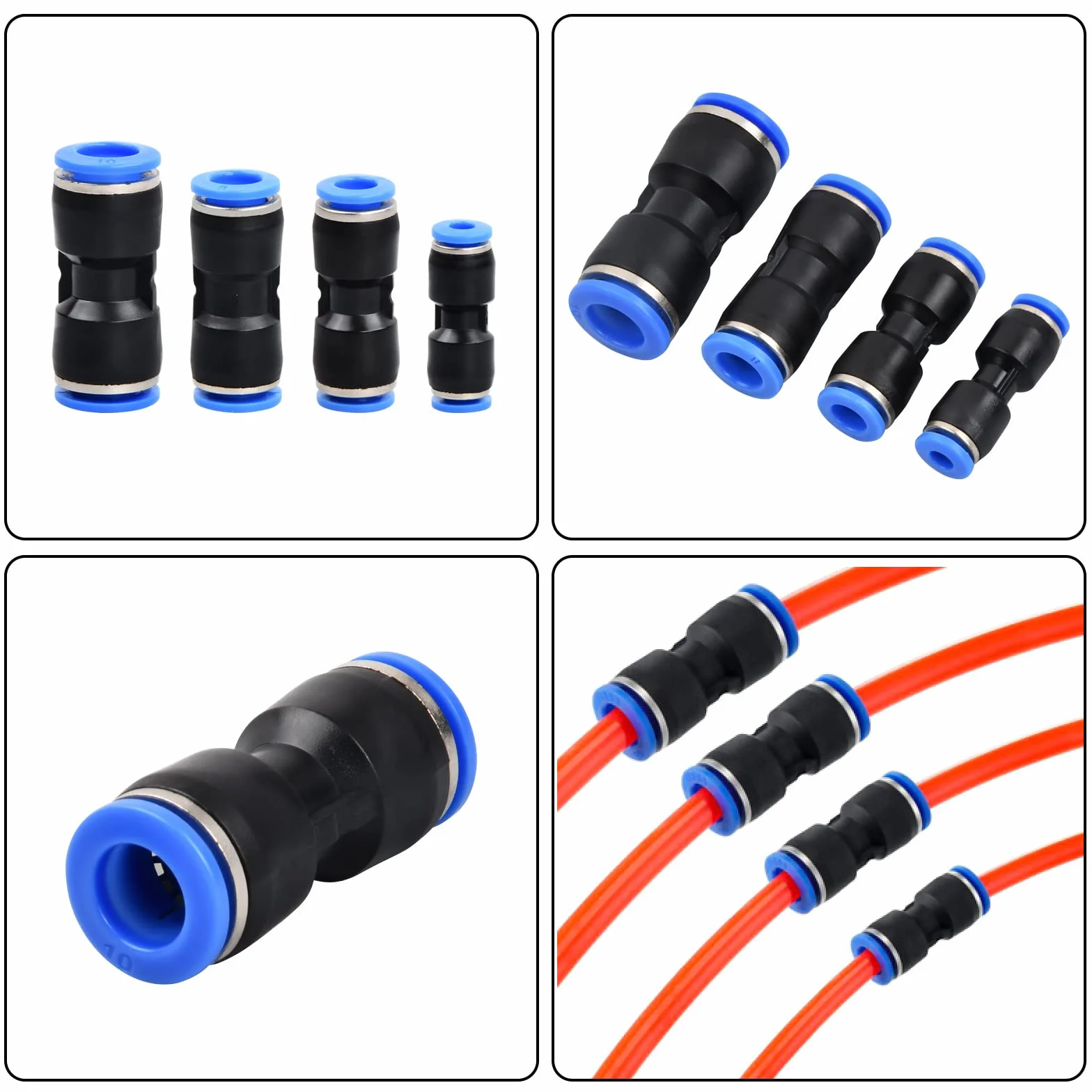 Dokeno 40 sztuk prostych złączek pneumatycznych Push 4 mm/6 mm/8 mm/10 mm