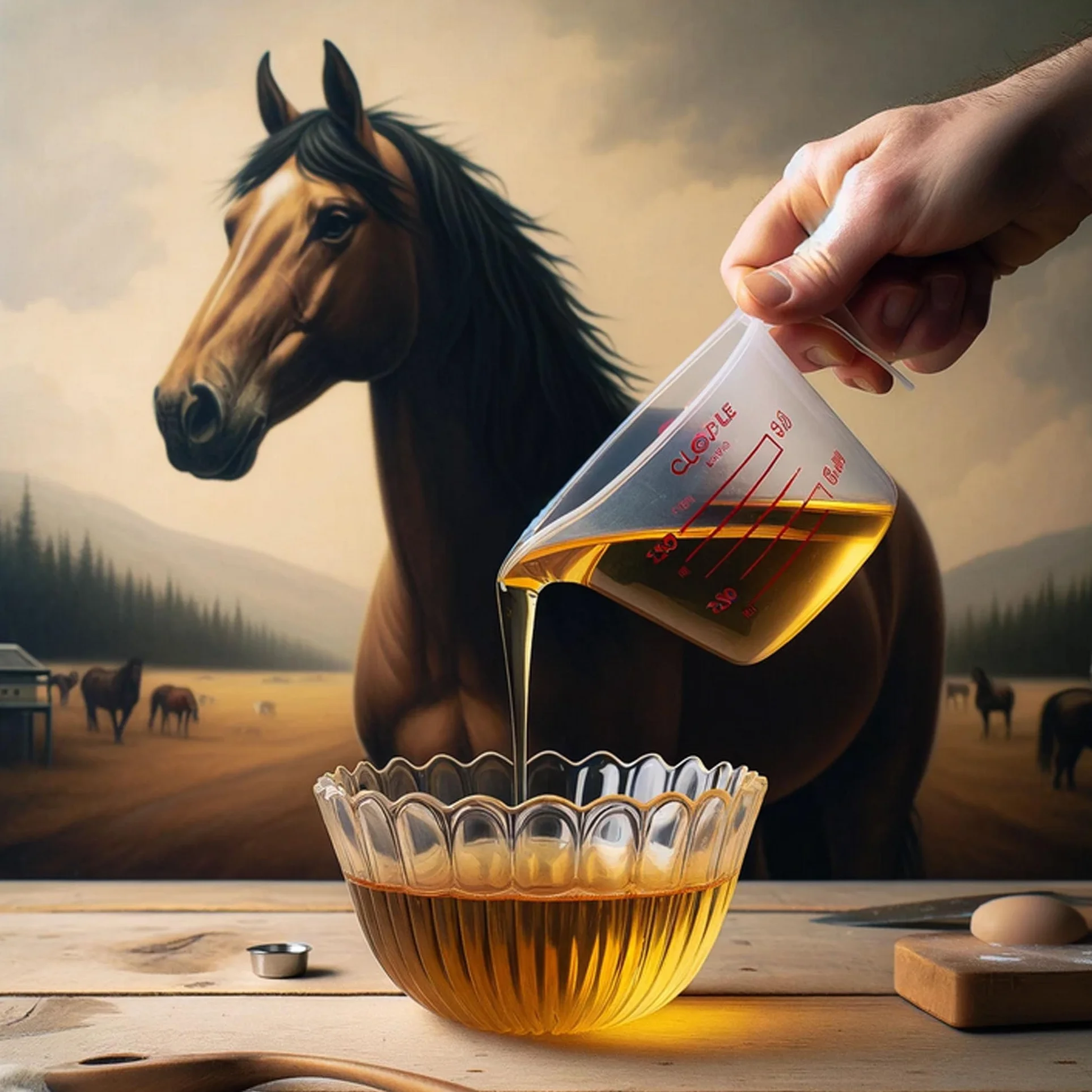 HORSELEN, Olej Lniany dla Koni, Nierafinowany, 100% Naturalny, Tłoczony na Zimno, Bogaty w Omega-3, Witaminy A, D, E, 5L + Pompka Dozująca, Dawkowanie 50-120ml/dzień