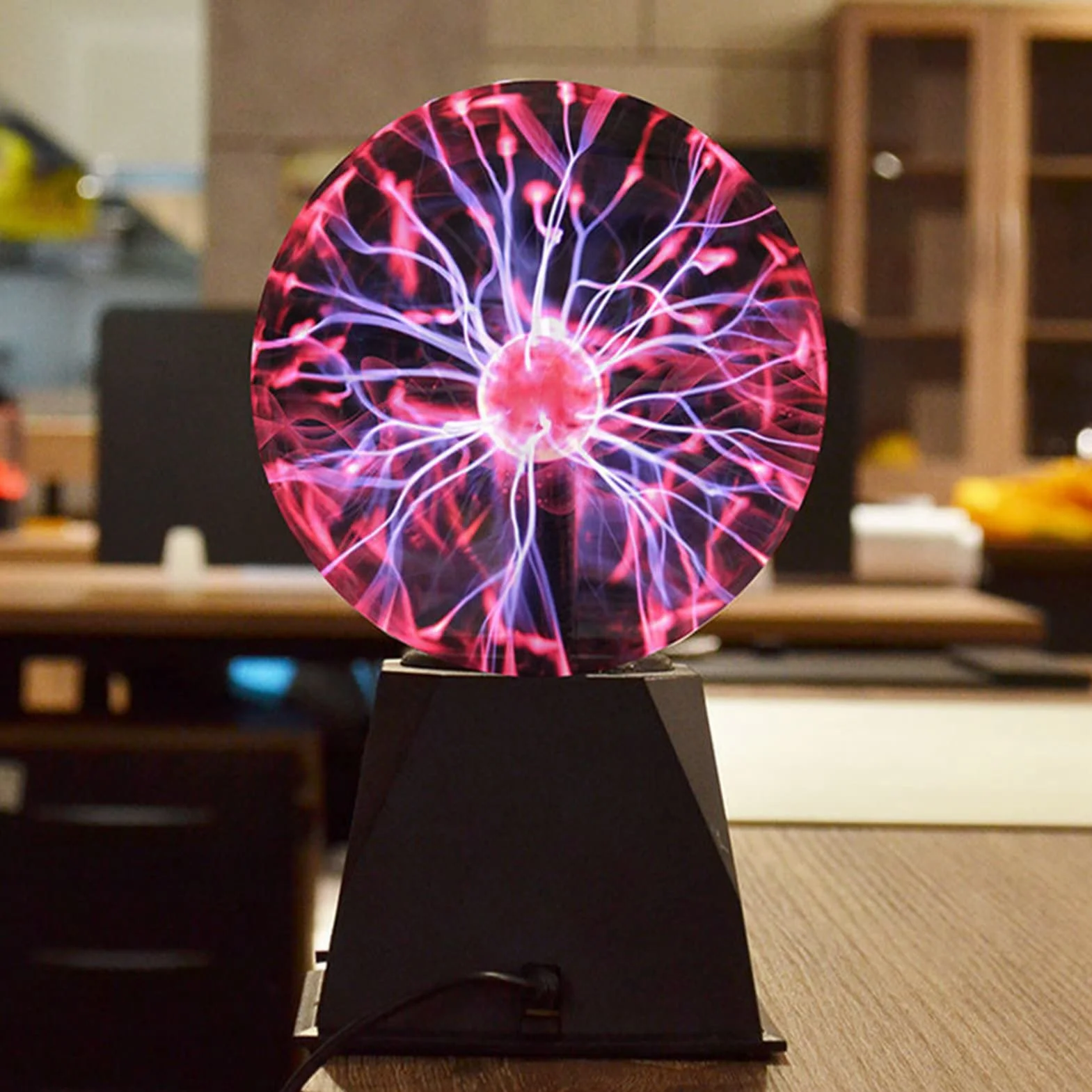 3-calowa Plazmowa plasma ball Naukowa Lampka Dekoracyjna Zasilana Przez USB i Akumulator z Oczyszczaczem Powietrza z Jonami Ujemnymi, ?wietny dla Dzieci kula plazmowa Mood Lights