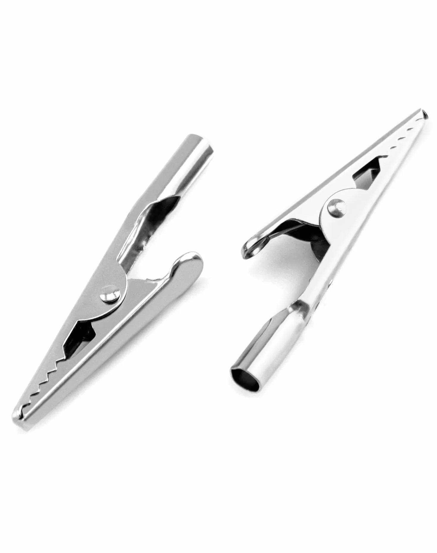 QWORK® 200 sztuk zacisków krokodylkowych z metalu, Elektryczne zaciski testowe do laboratoriów i prac elektrotestowych, długość 50 mm