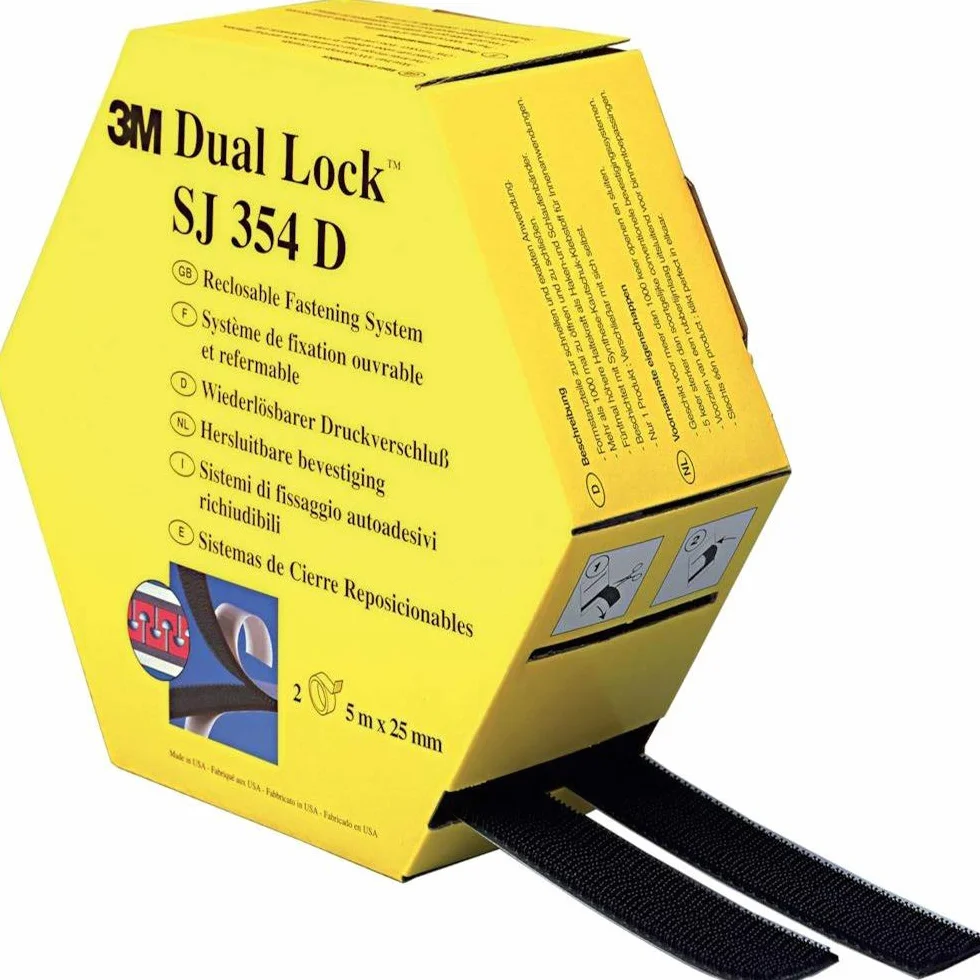 3M Dual Lock SJ354D, system mocowania wielokrotnego użytku – mocne, wielokrotnego użytku połączenie tworzyw sztucznych (polipropylen, polietylen), lakierów krytycznych – 25 mm x 10 m, grubość: 5,7 mm (1 opakowanie)