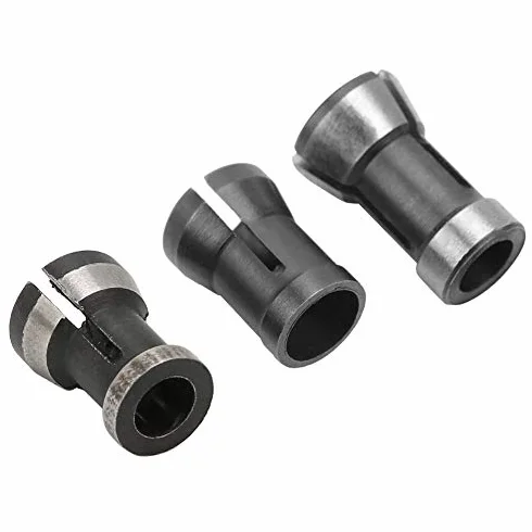 3 sztuki 6/6,35 / 8mm uchwyt zaciskowy, adapter do routera uchwyt zaciskowy narzędzie do konwersji tulei zaciskowej do obróbki drewna uchwyt frezarski uchwyt do grawerowania