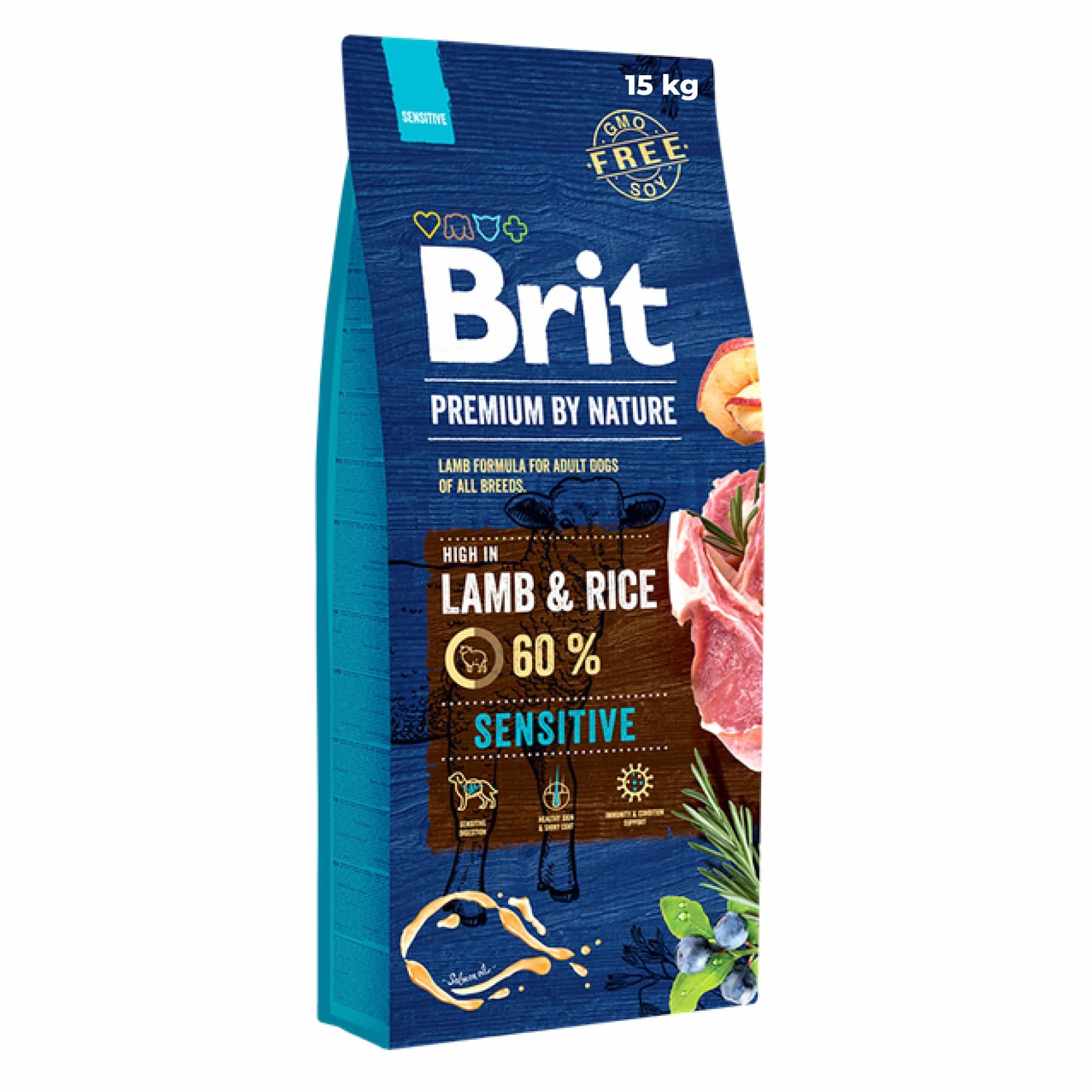 Brit Premium by Nature Sensitive Lamm Sucha karma dla dorosłych psów, hipoalergiczna i bez zbóż, baranina, 15 kg