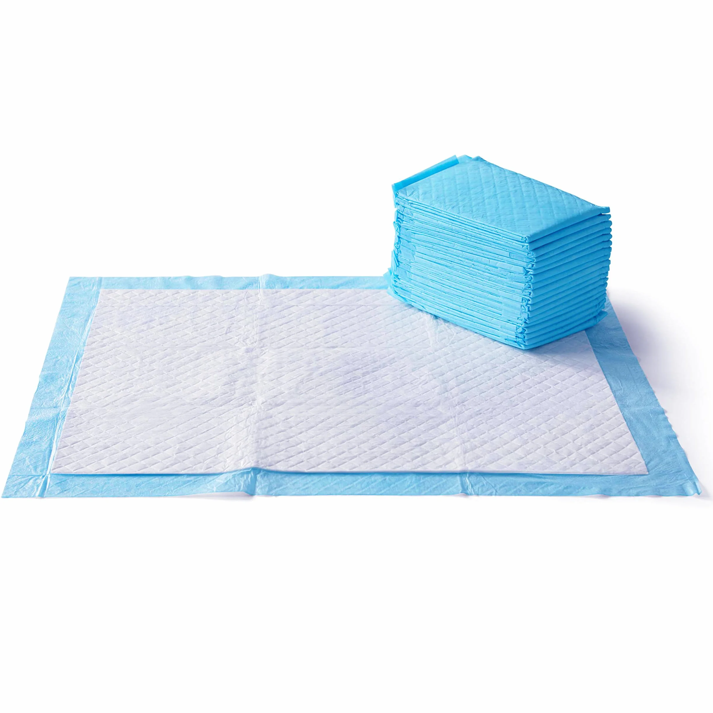 Amazon Basics Dog and Puppy Pee Pads with 5-Layer Leak-Proof Design and Quick-Dry Surface for Potty Training, Heavy Duty Absorbency, X-Large, 71.12cm x 86.36cm - Pack of 25, Blue & White