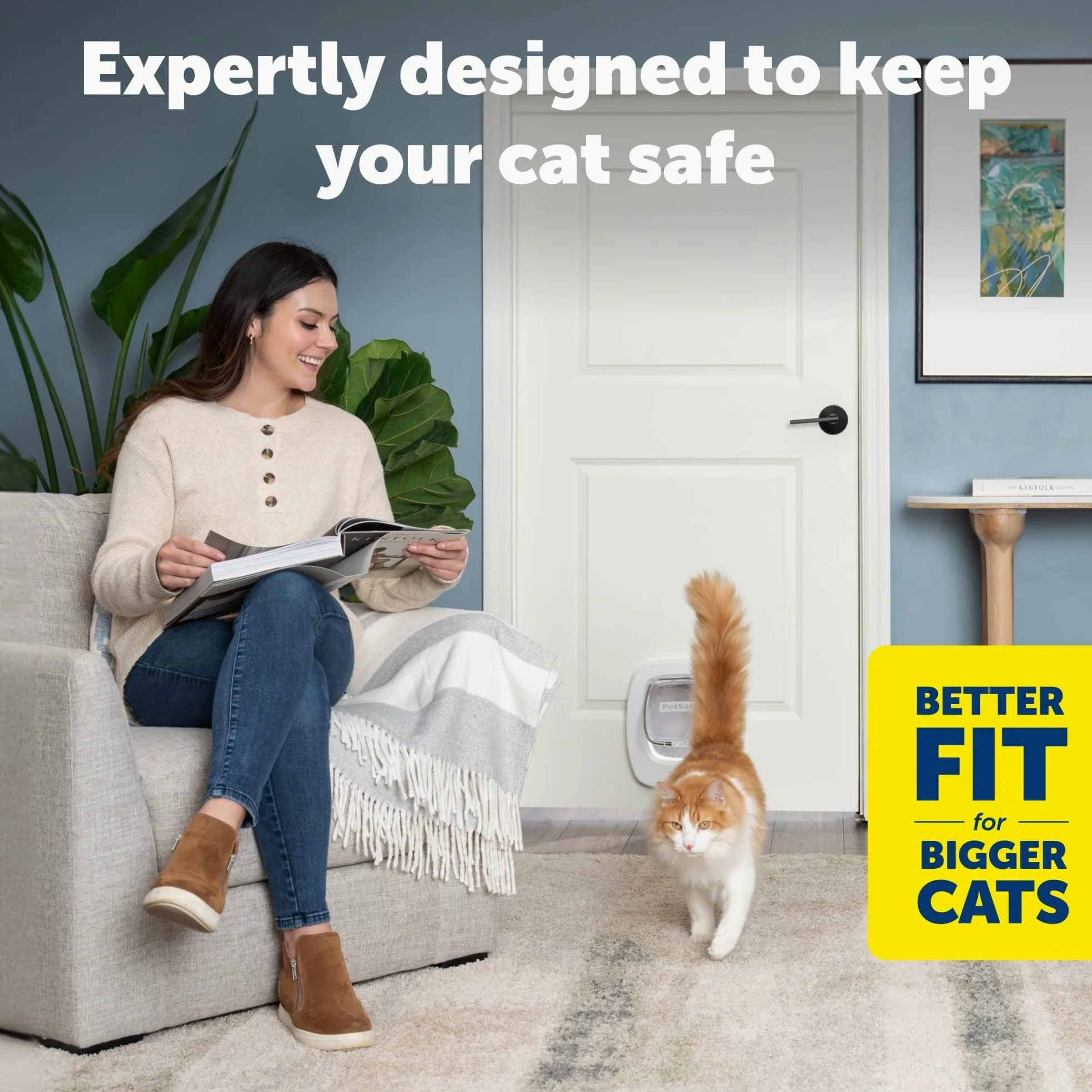 PetSafe Kociak dla dużych kotów, z 4 trybami blokady i amortyzowanymi drzwiami