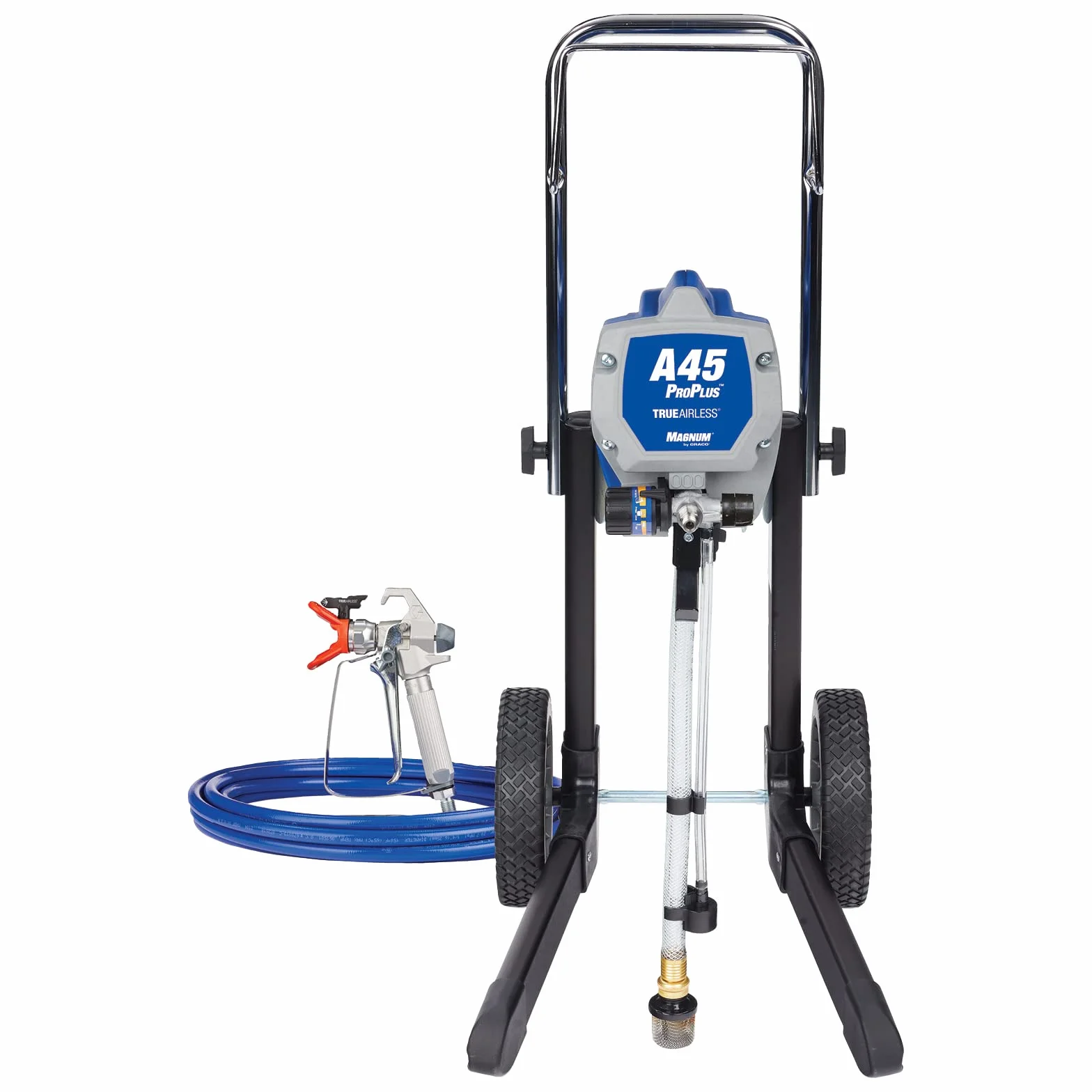Magnum by Graco 17C245 Airless system natryskowy A45 ProPLUS, potężne urządzenie na kołach, do większych projektów domowych (prędkość przepływu 1,17 l/min, ciśnienie maks. 207 barów)
