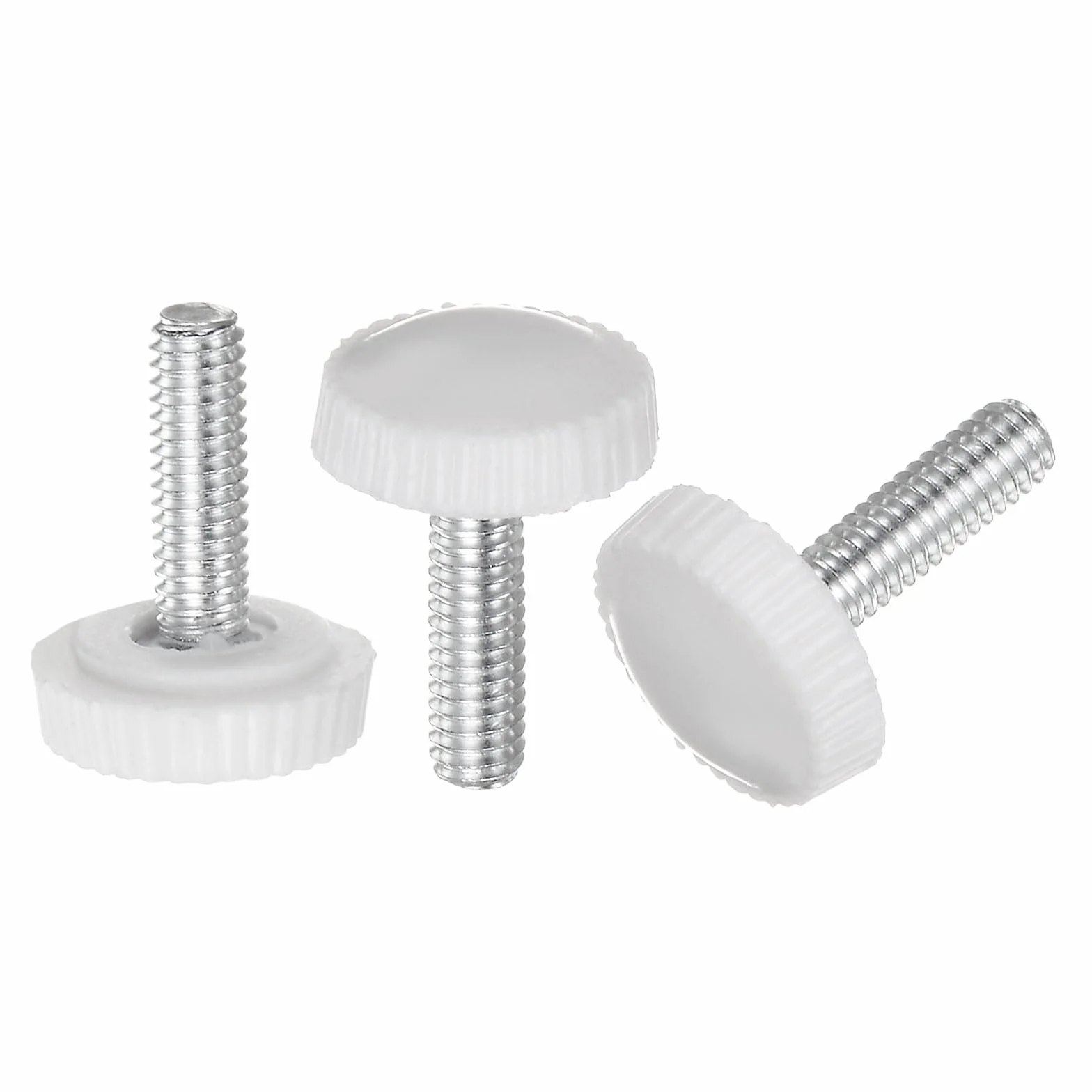 QUARKZMAN 20 sztuk gwintowanych guzików M4 x 16 mm z radełkowanym uchwytem, śruby kciukowe, uchwyt z tworzywa sztucznego, guziki ręczne z trzpieniem gwintowanym, białe