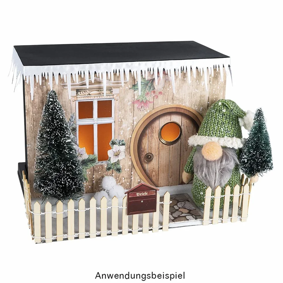 Ideen mit Herz Kominek LED, dekoracyjny, elektryczny, na baterie, bez ogrzewania, realistyczny efekt ognia / płomienia, 25,5 x 13,5 x 18 cm, z funkcją timera (18 godzin włączony / 6 godzin wyłączony)
