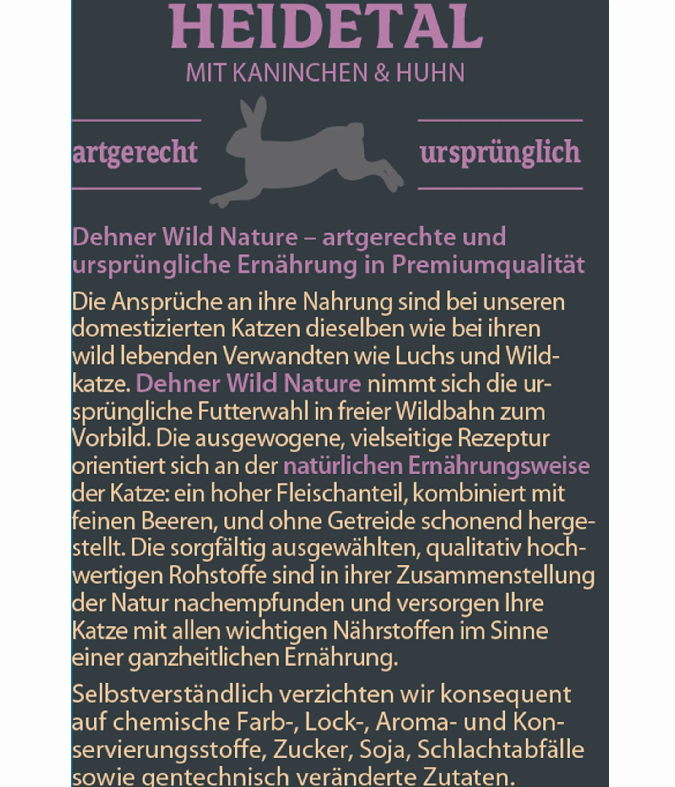 Dehner Wild Nature karma dla kotów dla dorosłych, królik/kurczak, 16 x 85 g (1,36 kg)