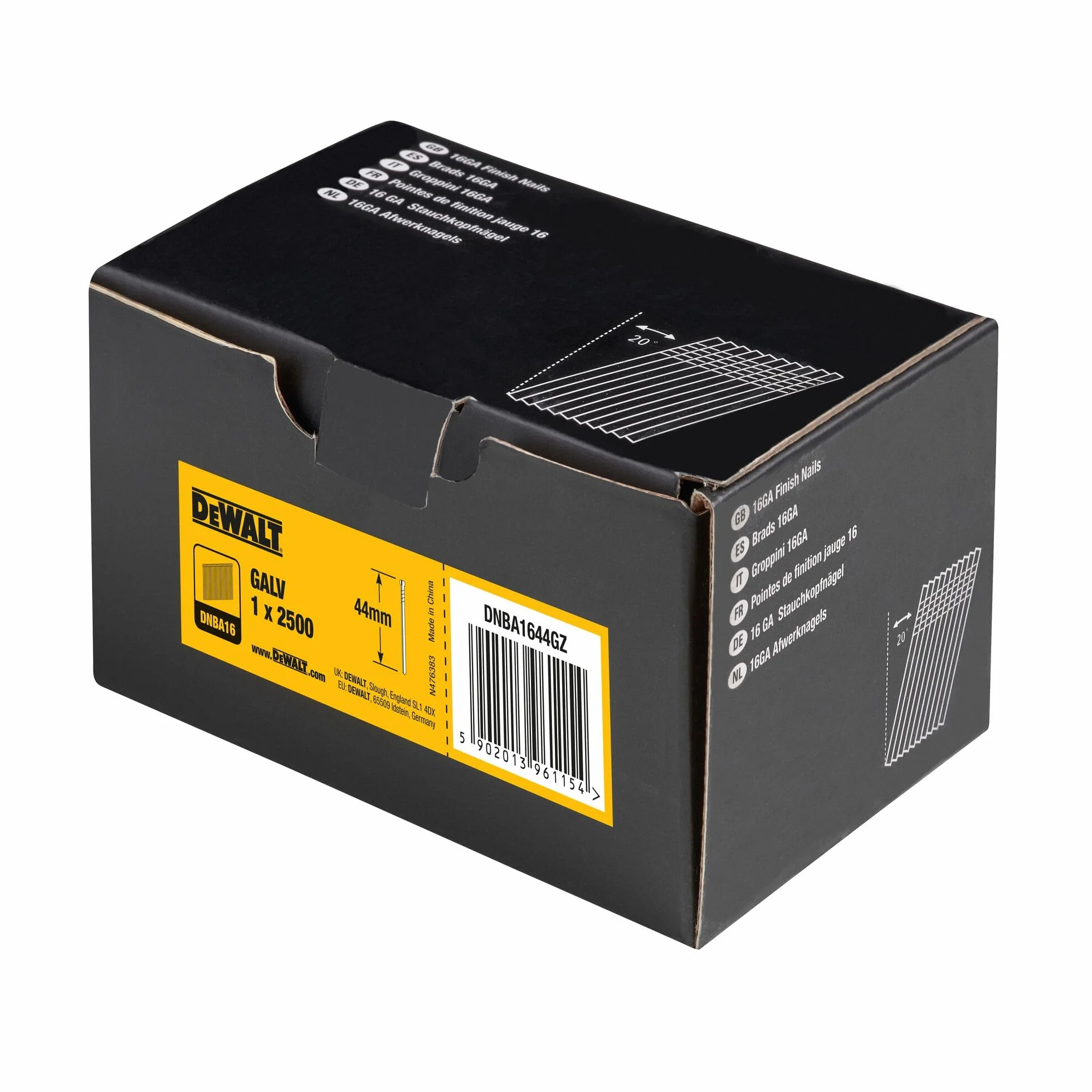 DeWALT wypukłością głowa paznokci 20 gr. VZ 2500stk, 1 sztuki, srebrny, srebrny