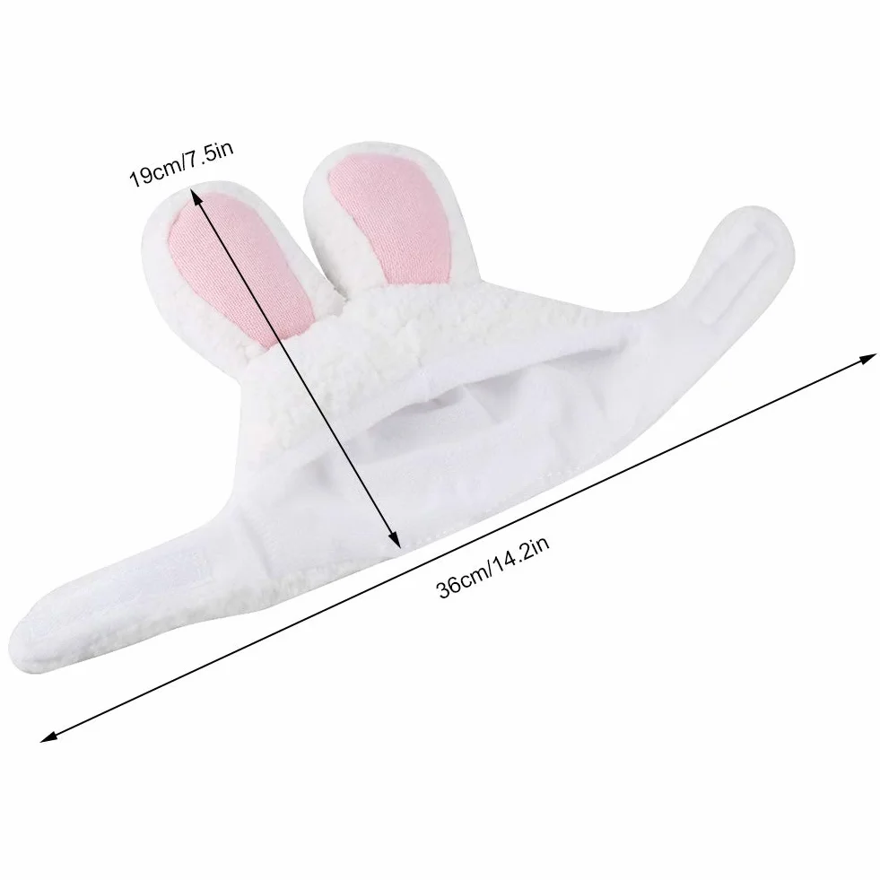Bunny Hat, śliczny Kostium Pluszowy Kapelusz Królika dla Kotów i Małych Psów Kostium Imprezowy Halloween Akcesoria Nakrycia Głowy