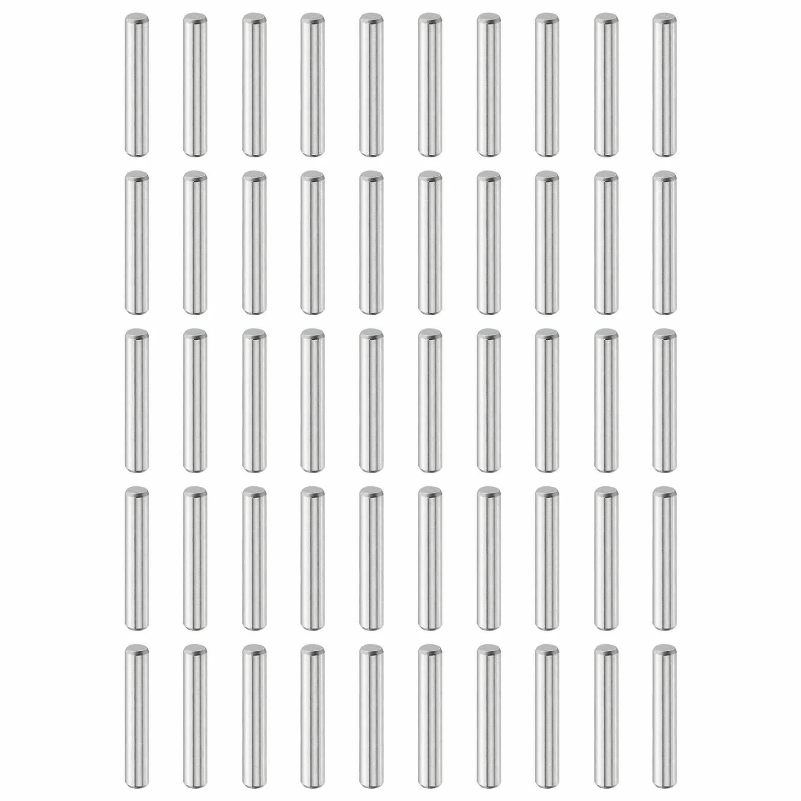 QUARKZMAN 50 sztuk kołków rozporowych 5 mm x 30 mm, 304 stal nierdzewna, cylindryczne kołki podporowe do regałów, elementy mocujące do regału, szafy, komponentów mebli (GB119), kolor srebrny