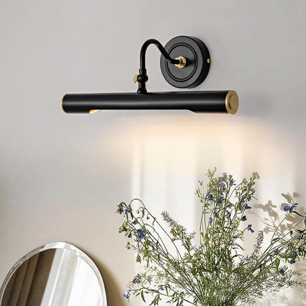 Lampy ścienne retro metalowa lampa ścienna do sklepów i galerii, obraz olejny dekoracja artystyczna, mural do korytarza kinkiet (czarny)