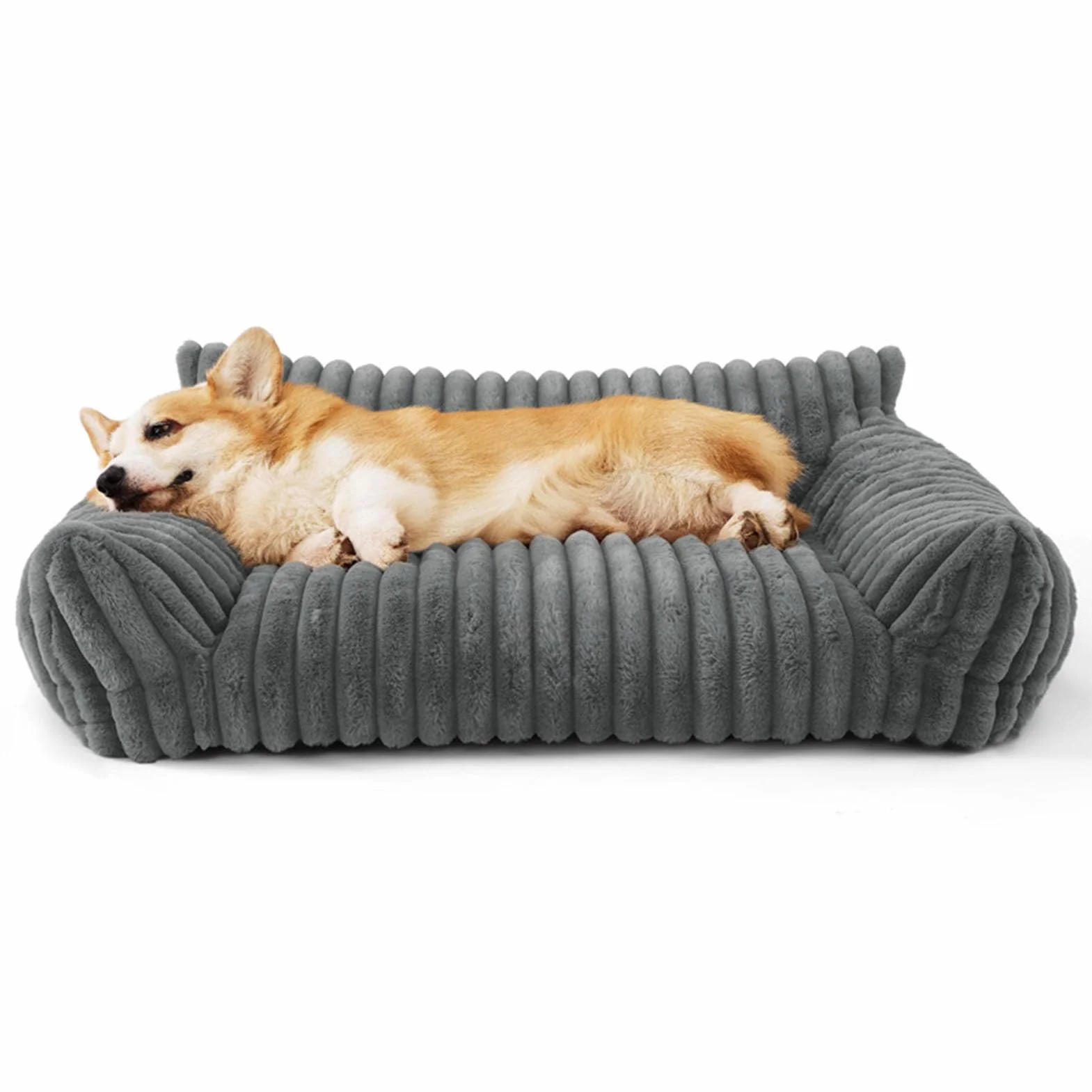Legowisko dla Psa, Zmywalna, Wygodna, Ciepła i Miękka Sofa z Oparciem dla Małych Kotów i Psów (M75*50 * 20 cm)