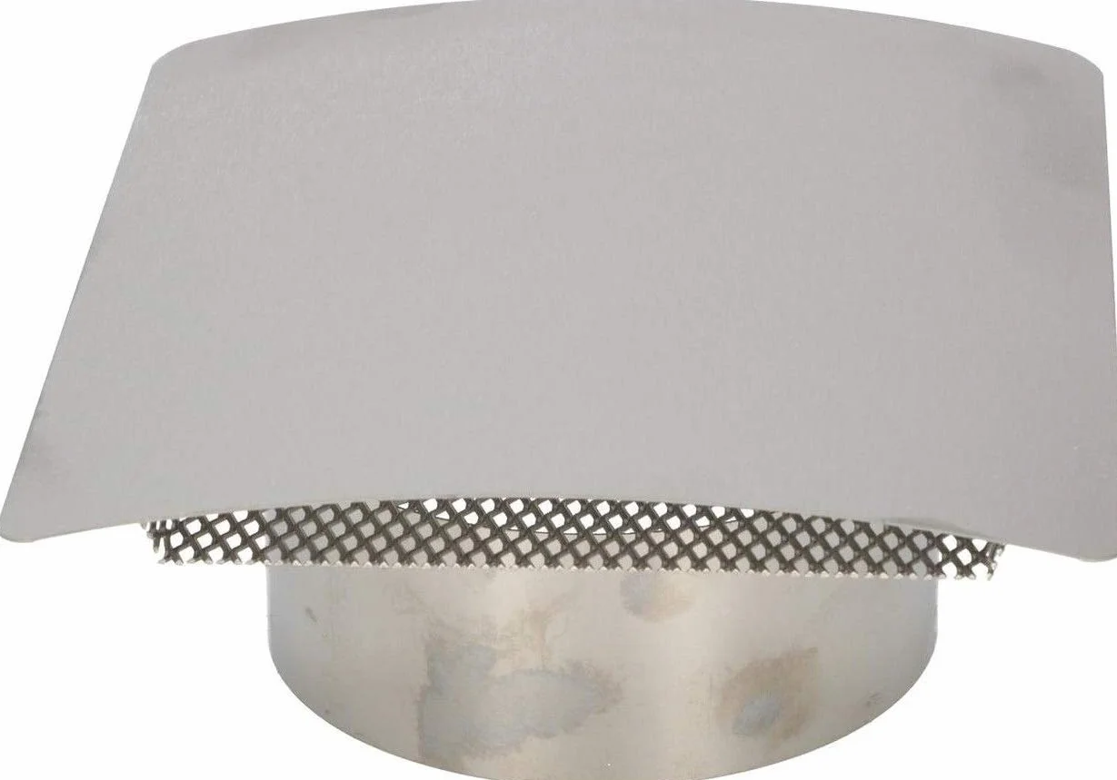 KOTARBAU® Kratka wentylacyjna wypukła z siatką metalową Ø 100 mm stal nierdzewna matowa