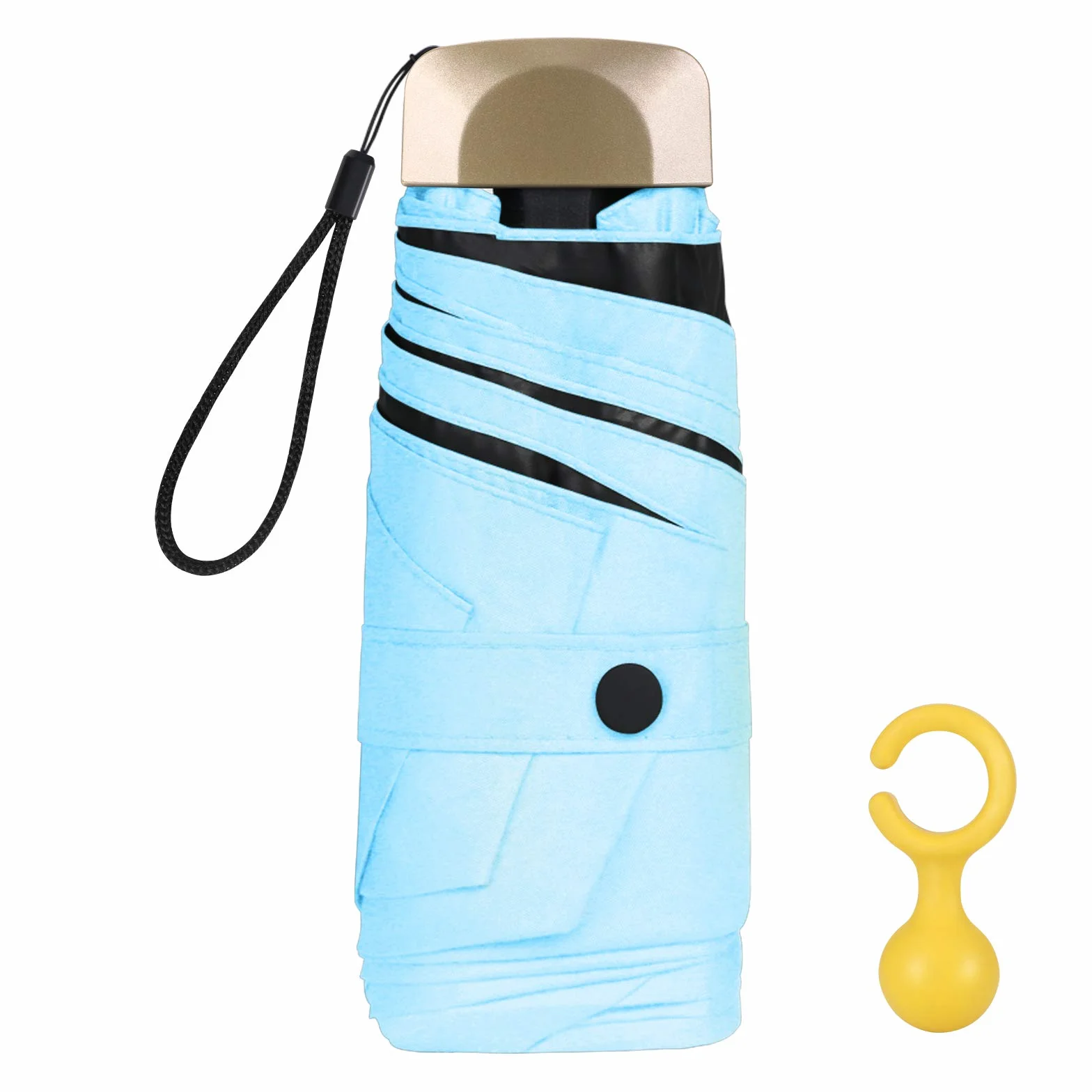 Vicloon Mini parasol, składany parasol podróżny, 210 g, bardzo lekki parasol kieszonkowy, kompaktowy, wiatroodporny, do aktywności na świeżym powietrzu, długość po złożeniu 18,5 cm