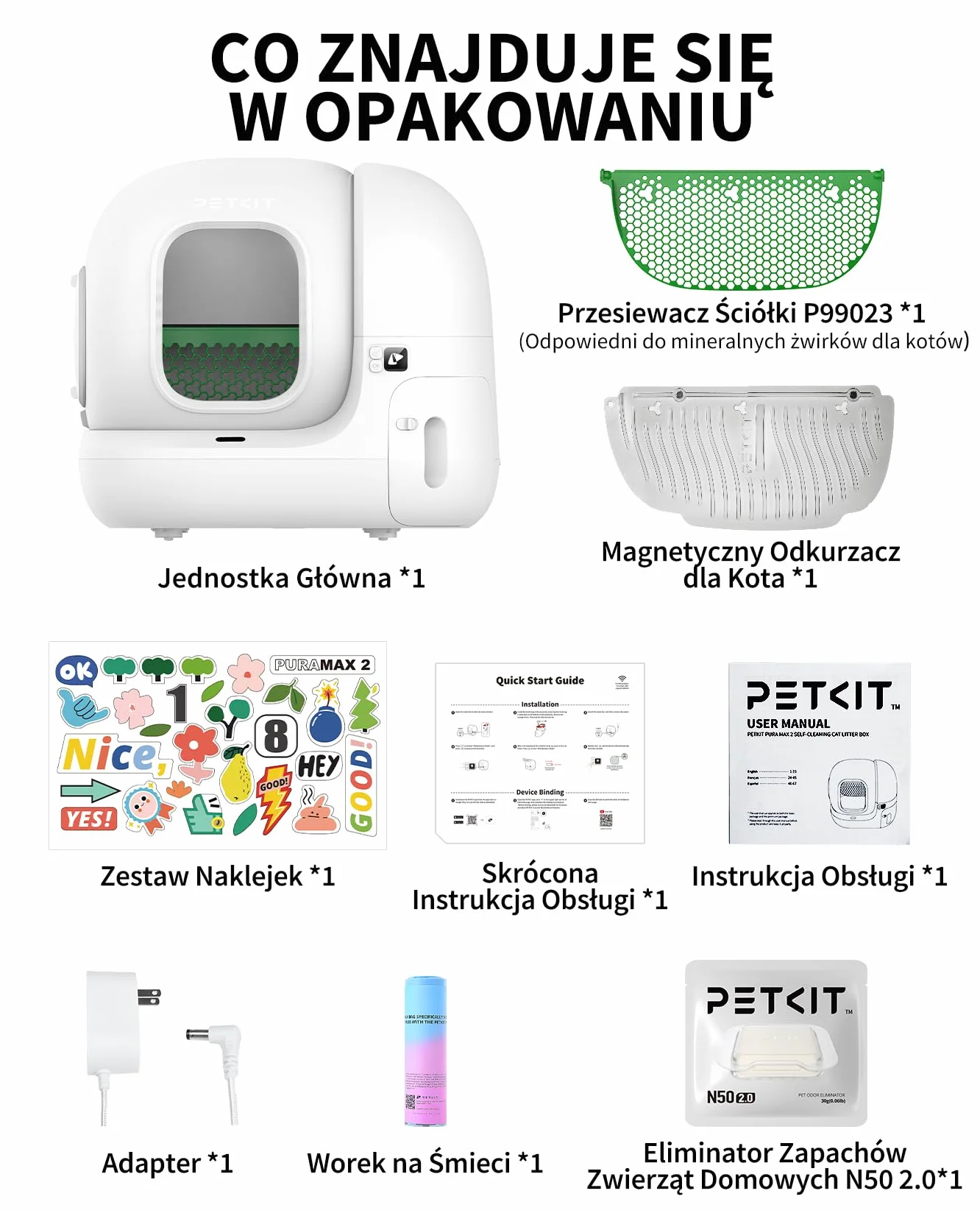 PETKIT Pura Max 2 Samoczyszcząca Kuweta dla Kota, Duża Objętość, xSecure, Eliminacja Nieprzyjemnych Zapachów, Aplikacja Control, N50
