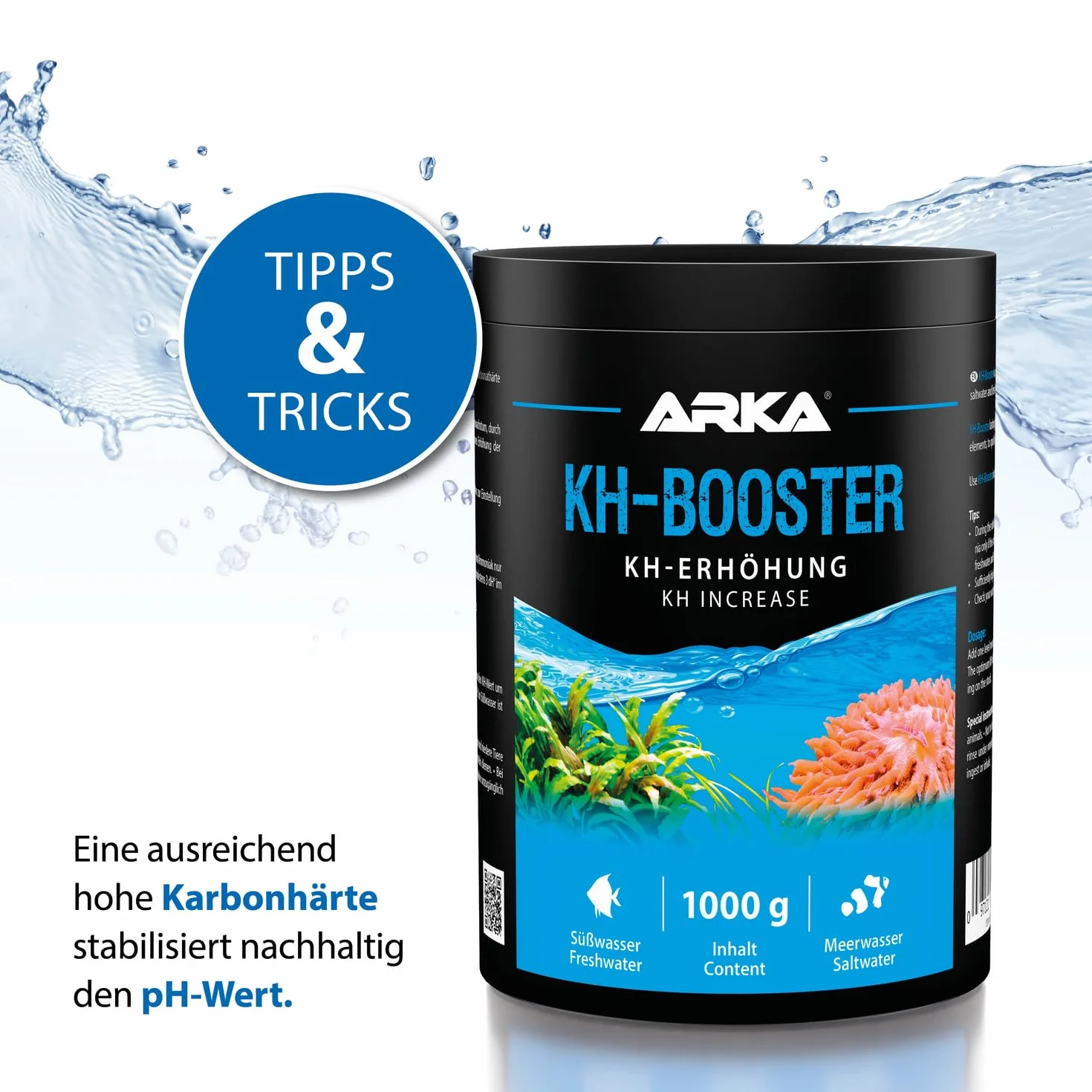 MICROBE-LIFT KH Booster – podwyższenie twardości węglanowej KH do akwarium słodkowodnego i morskiego z przydatnymi bakteriami, 1000 g