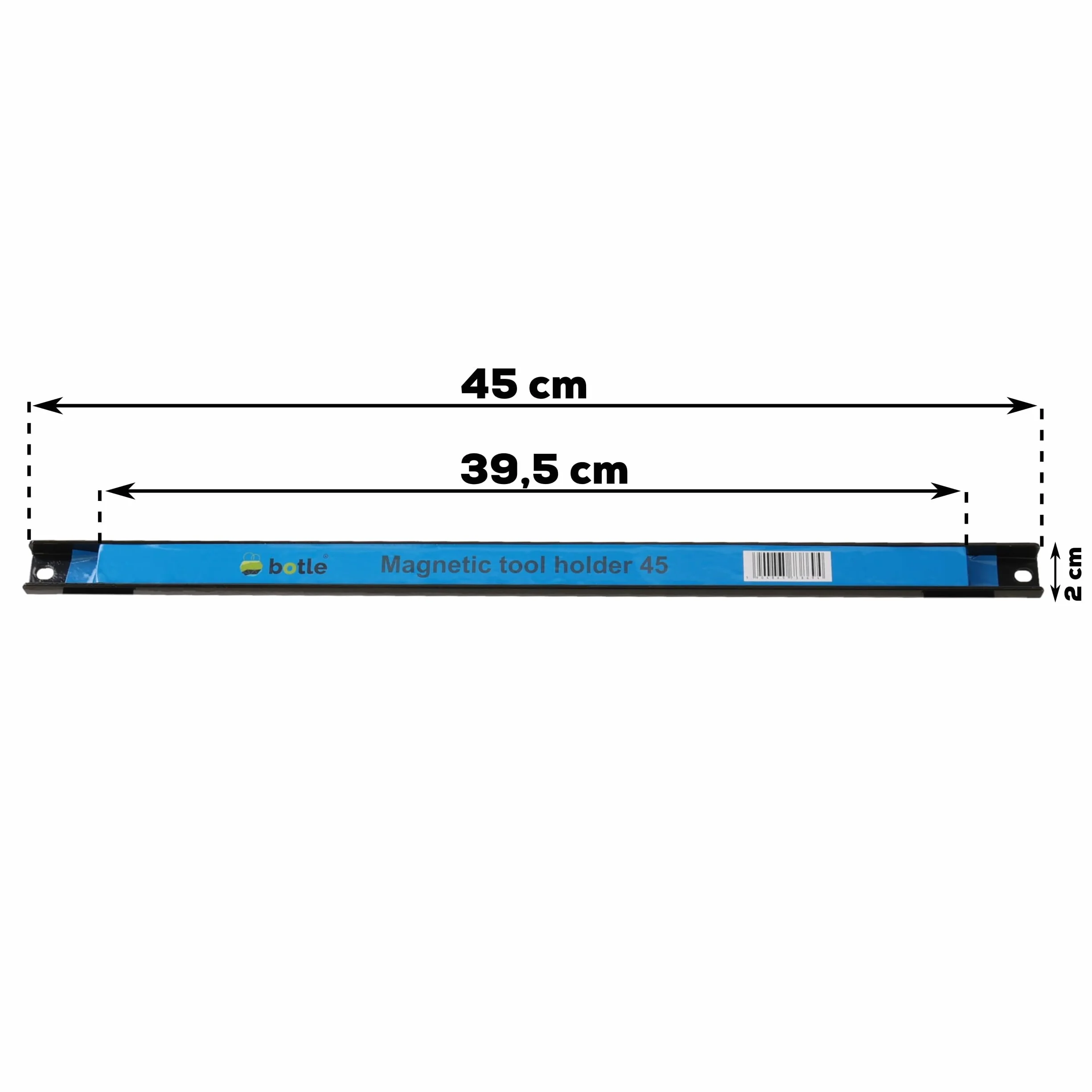 3 x Magnetyczny uchwyt narzędziowy z metalowymi paskami o długości 45 cm, kolor czarny, mocny magnes, z otworami montażowymi, wkrętami i kołkami w zestawie, do śrubokrętów, szczypiec, wierteł i innych