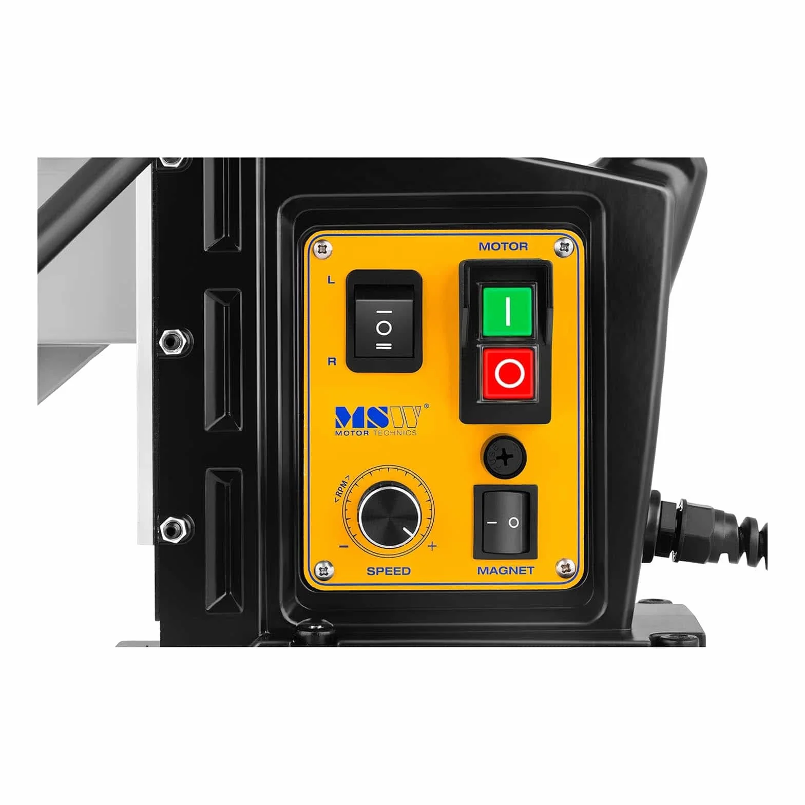 MSW Wiertarka magnetyczna Wiertarka rdzeniowa Frezarka Kolumna elektromagnetyczna MSW-MD32-ECO (1300 W, 600 obr./min, średnica rdzenia do 35 mm, maks. głębokość 50 mm)