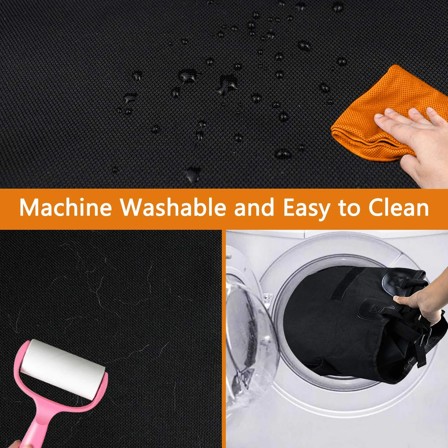 Uniwersalny wodoodporny pokrowiec na bagażnik samochodowy dla psa czarny