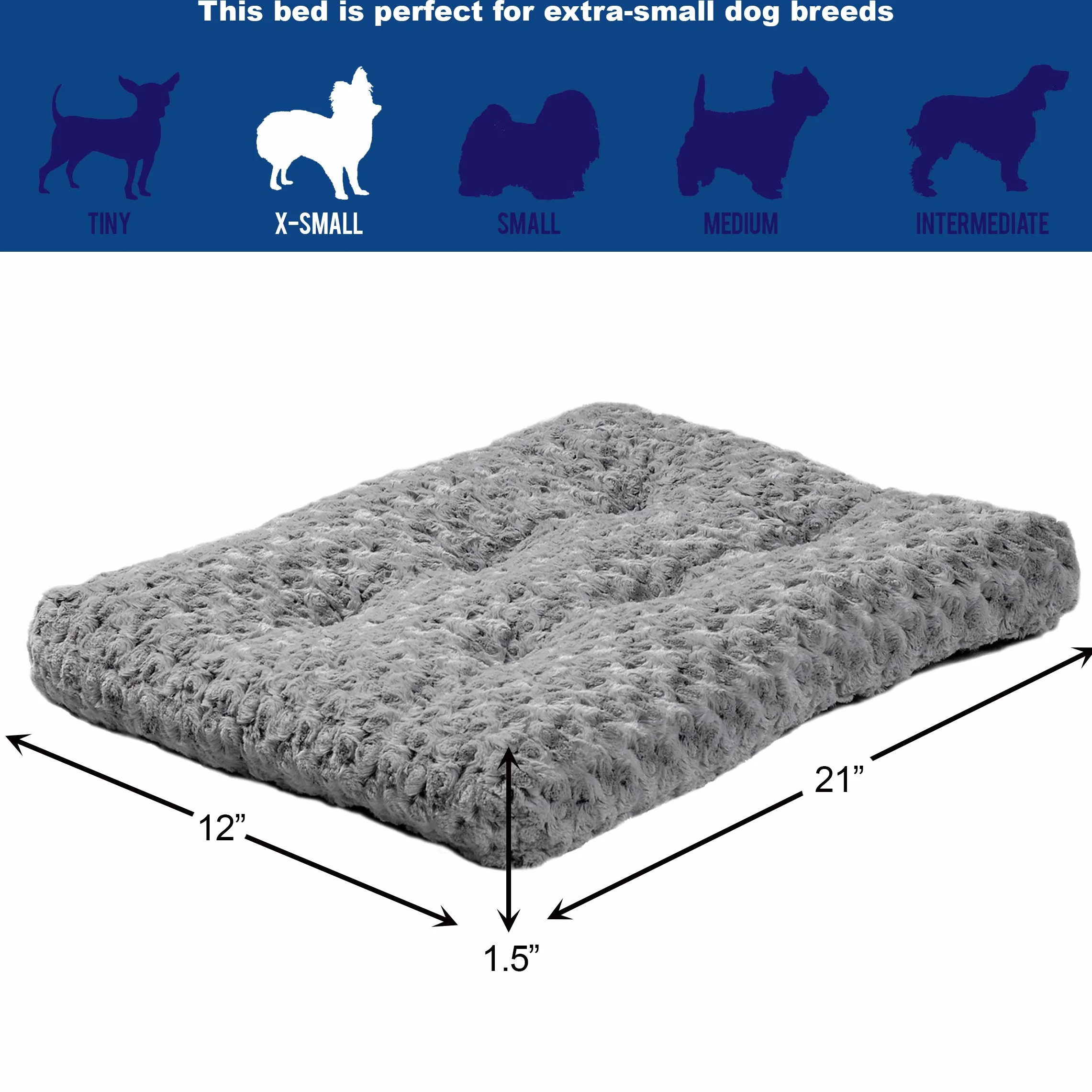 MidWest Homes for Pets Ombré Pluszowe legowisko dla zwierząt domowych, długie legowisko dla zwierząt domowych o długości 55,88 cm (55,88 cm), dla ras zabawkowych psów/kotów, szare, model 40622-SGB