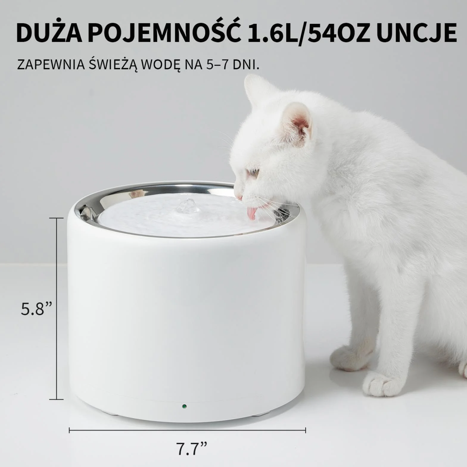 PETKIT Fontanna dla Kotów ze Stali Nierdzewnej, 1,8L, Kontrola Aplikacji, Bezprzewodowa Pompa, 25dB Ciszy, Potrójny Filtr, 3 Tryby, Wolny od Bakterii, Fontanna dla Kota