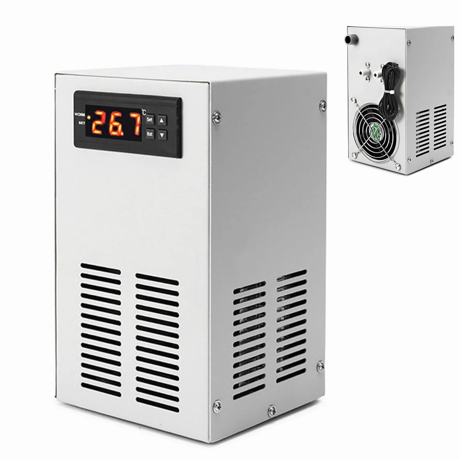 Cryfokt Chłodzenie Wodne do Akwariów, Chłodnica Akwariowa Premium z technologią elektroniczną, Zaawansowany System Chłodzenia, stabilność Temperatury dla Miłośników Ryb (wtyczka UE 220V)
