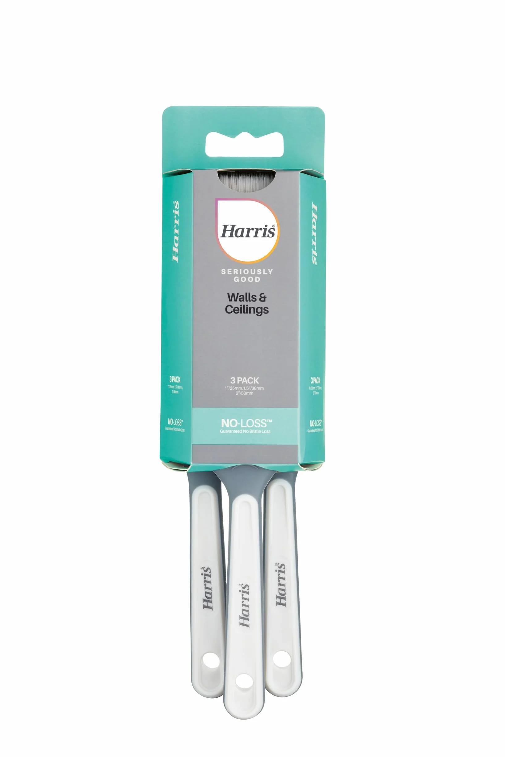 Harris 102011008 pędzle do malowania ścian i sufitów zestaw 1 x 1, 1 x 1,5, 1 x 2