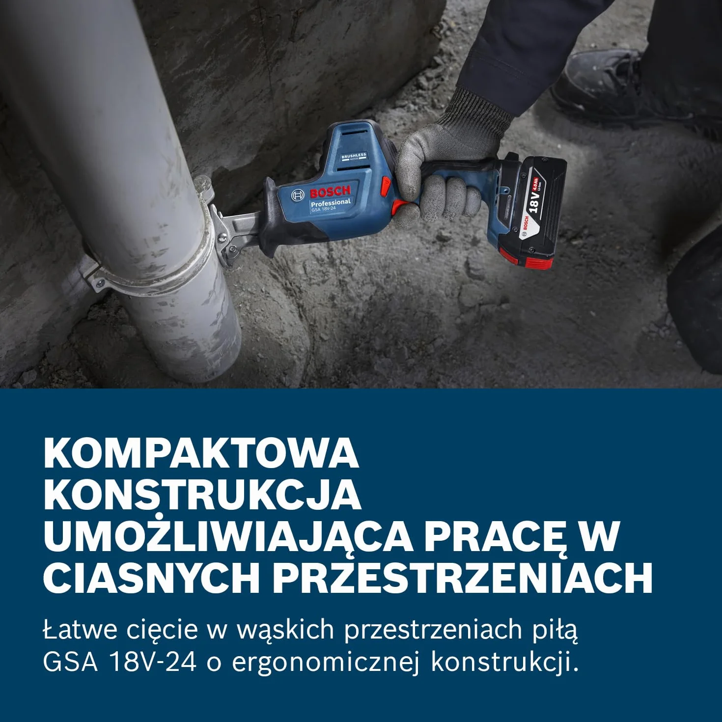 Bosch Professional 18V System Akumulatorowa piła szablasta GSA 18V-24 (brzeszczot S922EF, S2345X, zestaw z hakiem do drabiny, walizka L-BOXX)
