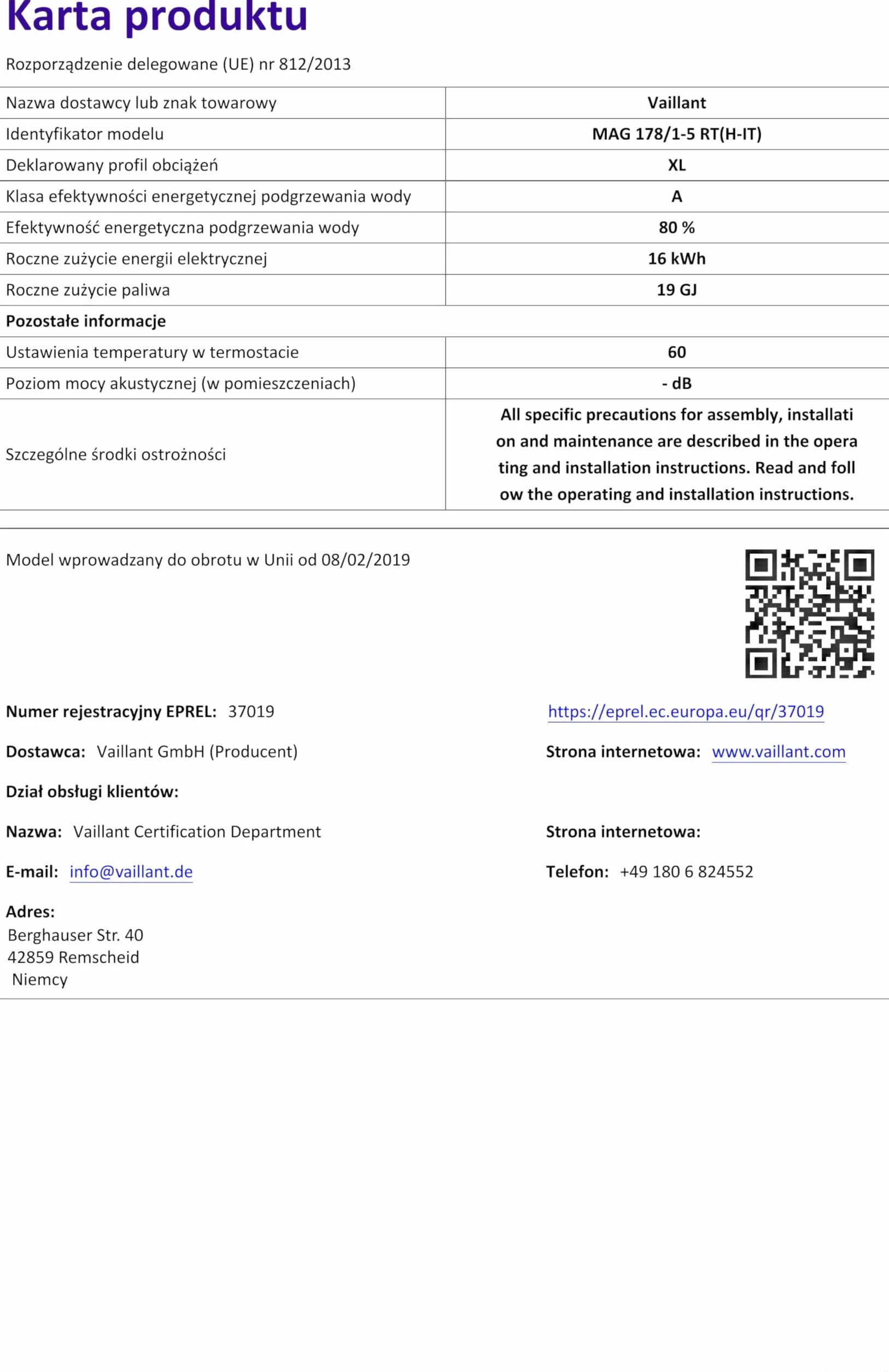 Vaillant zewnętrzny podgrzewacz wody gazowy 17 l outsideMAG 178/1-5 ErP