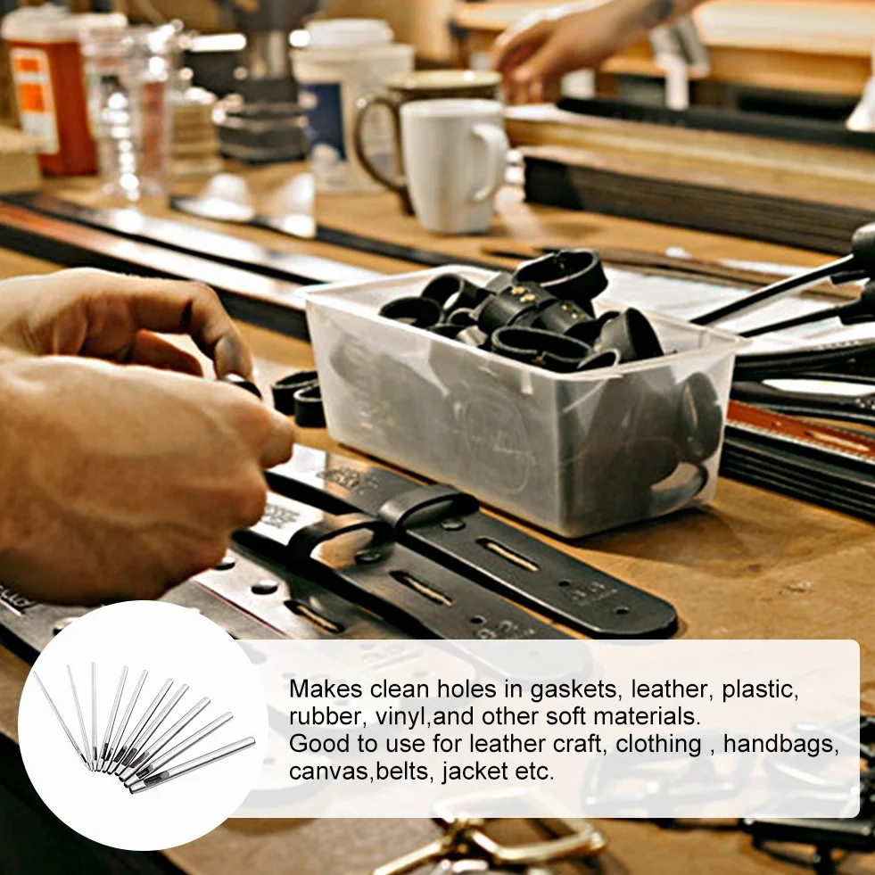 100 0.5–5mm Hollow Hole Punch DIY Zestaw narzędzi do dziurkowania skóry do pasków do zegarków